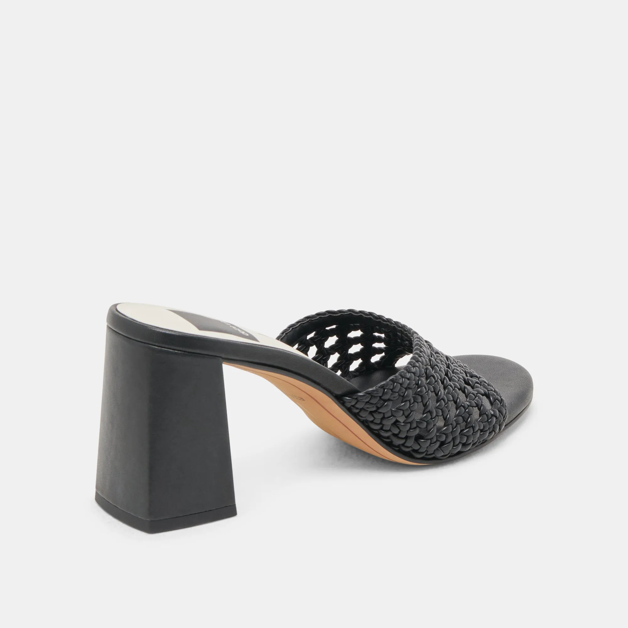 MARGOE HEELS BLACK WOVEN STELLA Low Heel