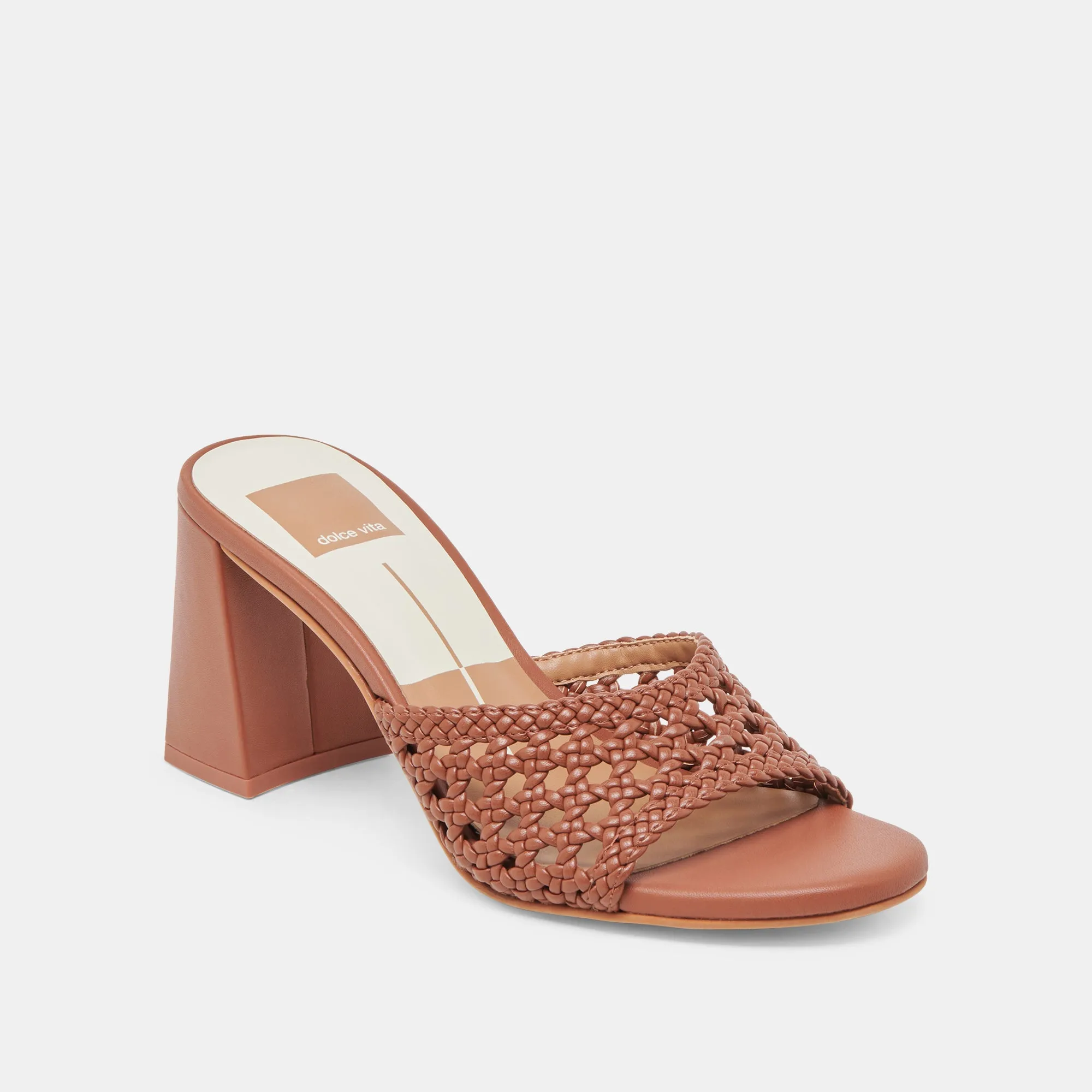 MARGOE HEELS COGNAC WOVEN STELLA Icon Piece Street Spark