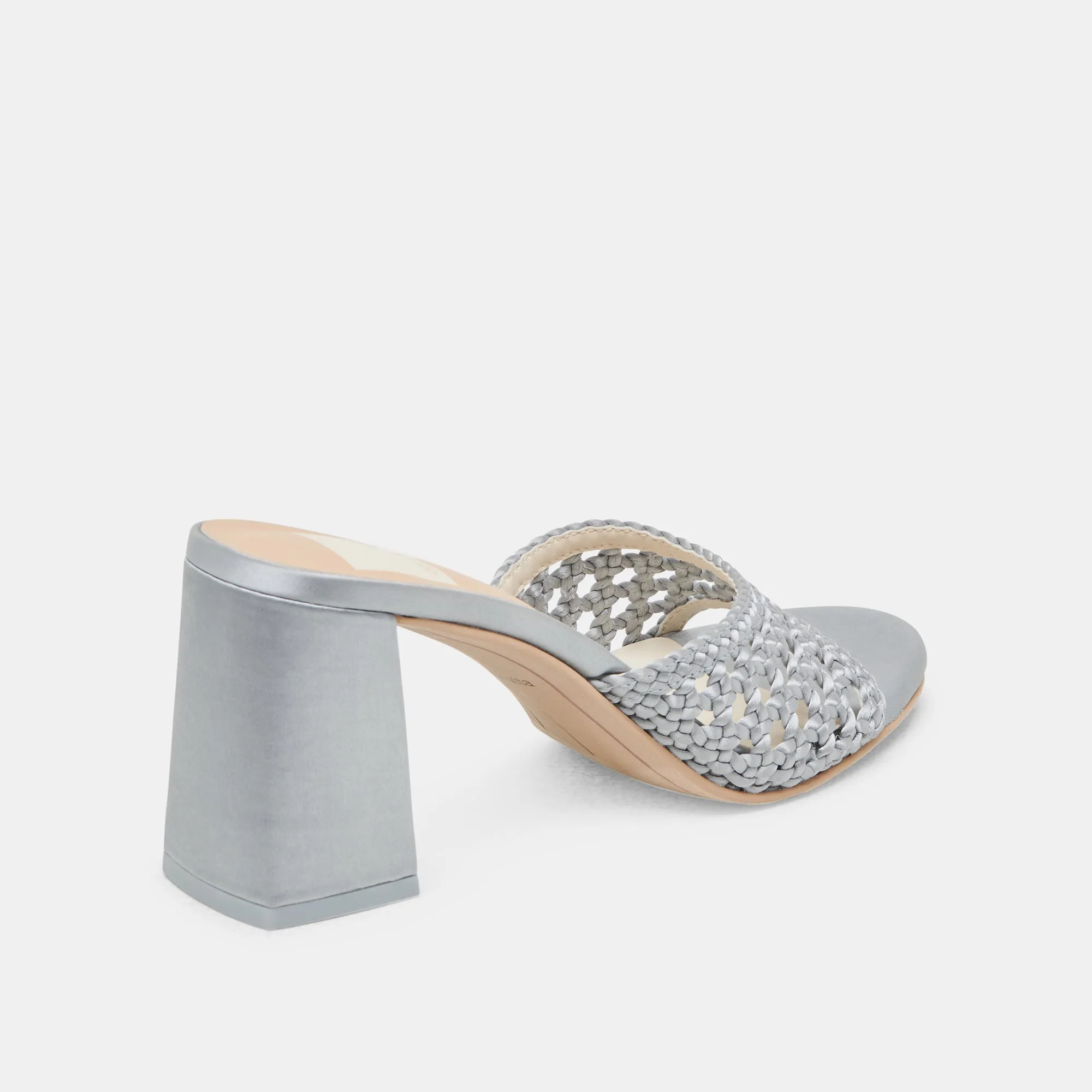 MARGOE HEELS LIGHT BLUE WOVEN SATIN Street Style Sophisticated Boots