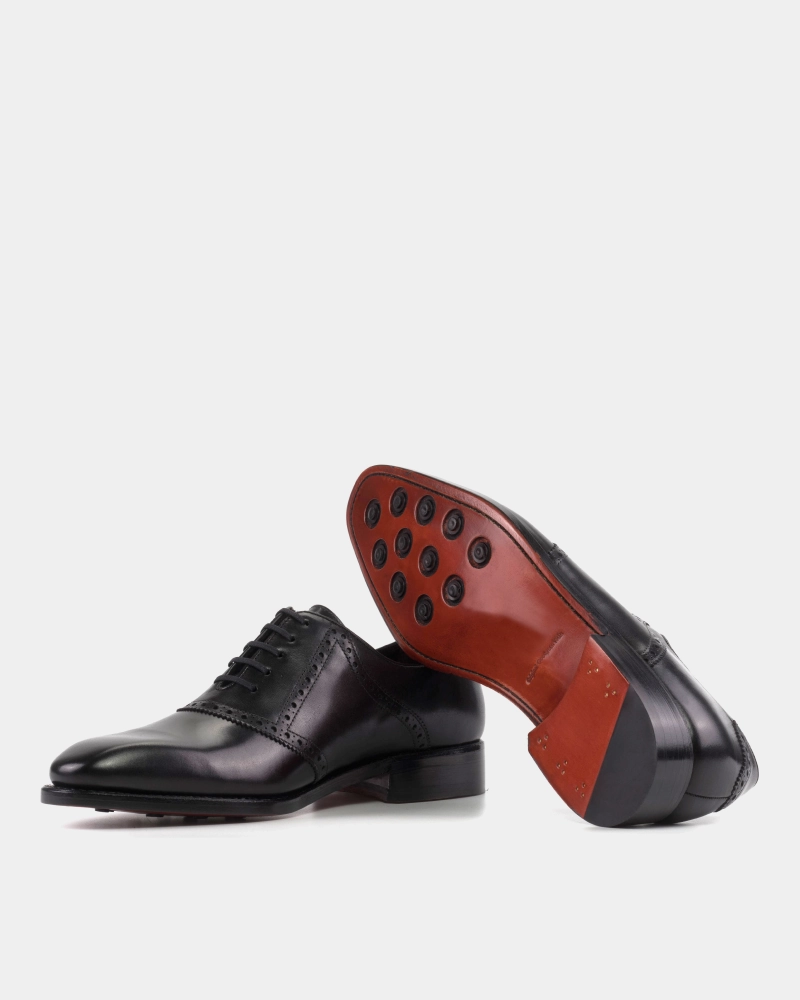 Martin Black Calf Saddle Oxford Classic Cap Toe Style