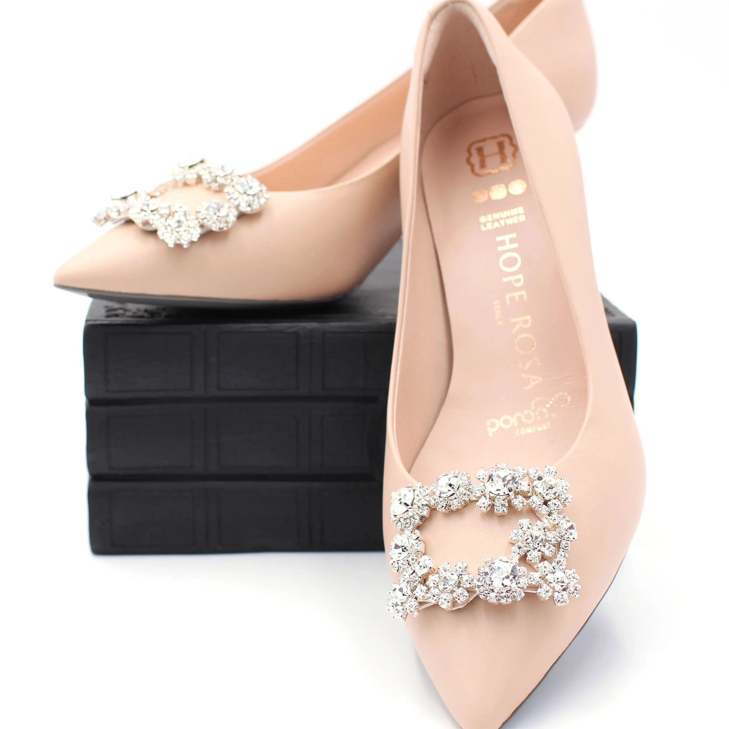 Marylyn Nude Crystal Kitten Heel Pump