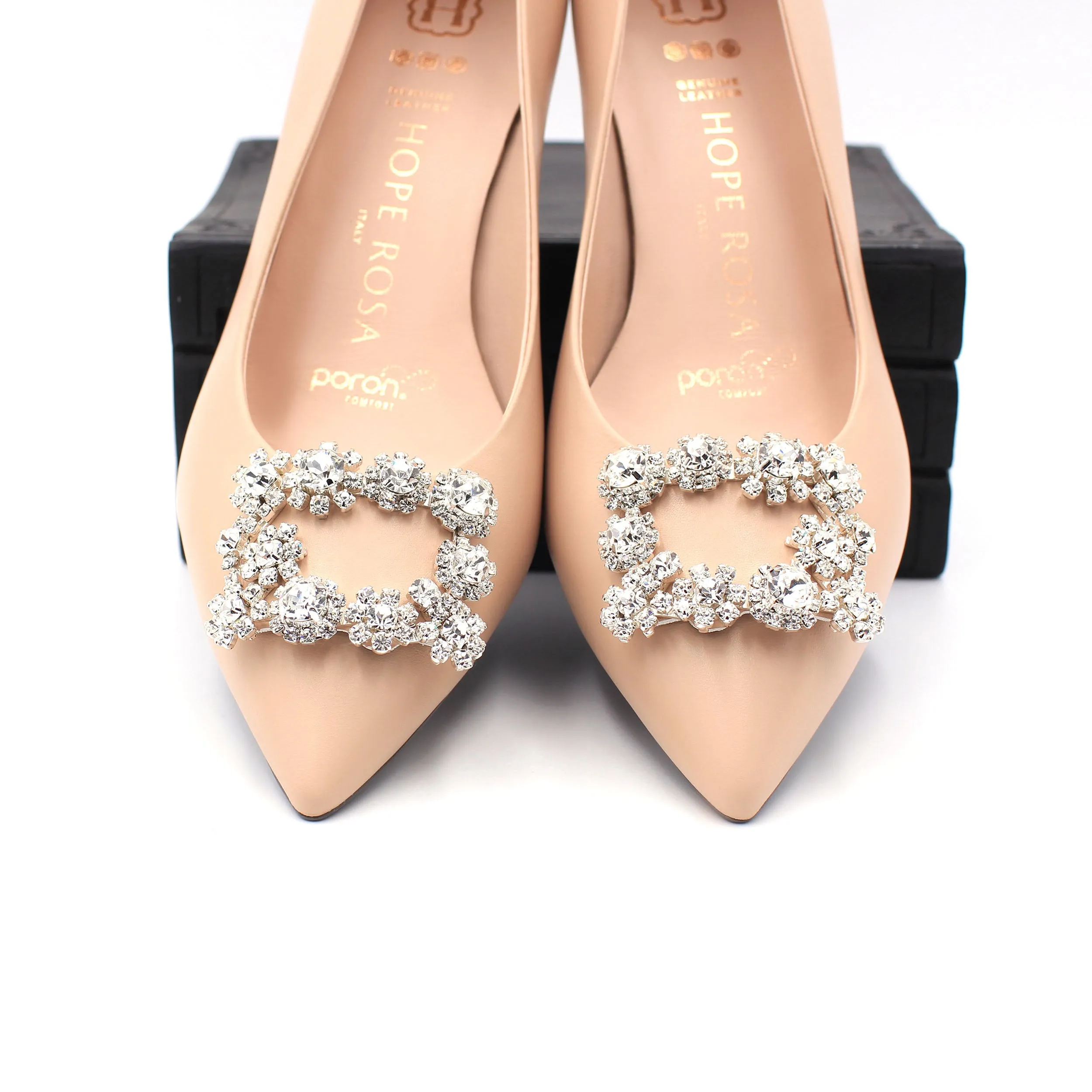 Marylyn Nude Crystal Kitten Heel Pump