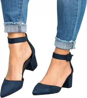 Masbird Heels for Women Sexy Strappy Leather Wide Width Chunky High Heels Sandals Cute Sexy Dressy Sandals with Glittering