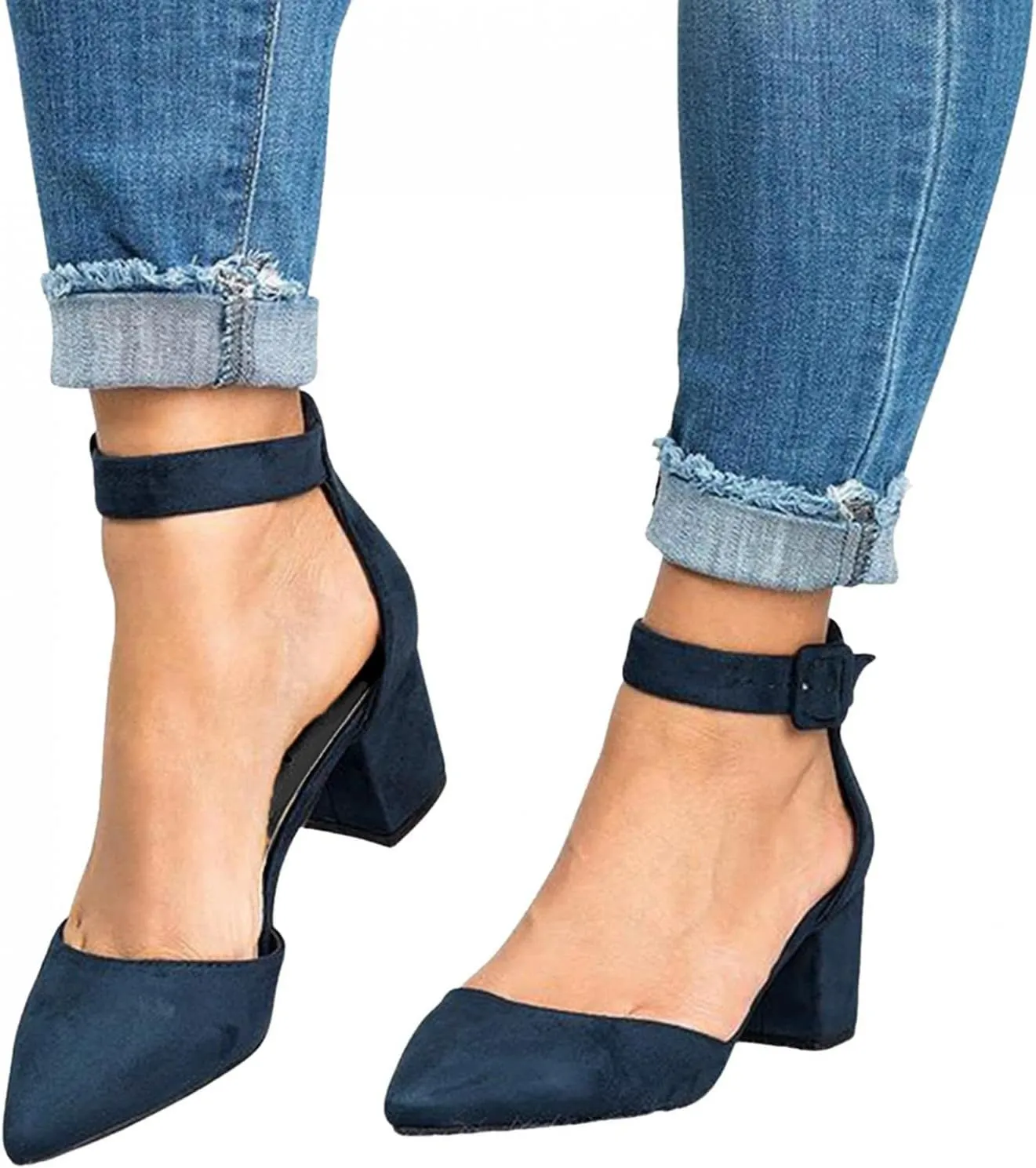 Masbird Heels for Women Sexy Strappy Leather Wide Width Chunky High Heels Sandals Cute Sexy Dressy Sandals with Glittering
