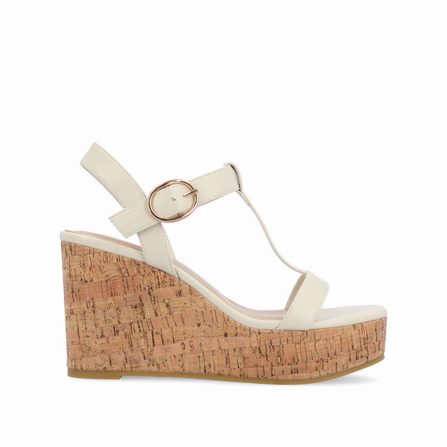 MATILDAA CORK WEDGE HEEL SANDALS IN VEGAN LEATHER Contoured Arch Shape