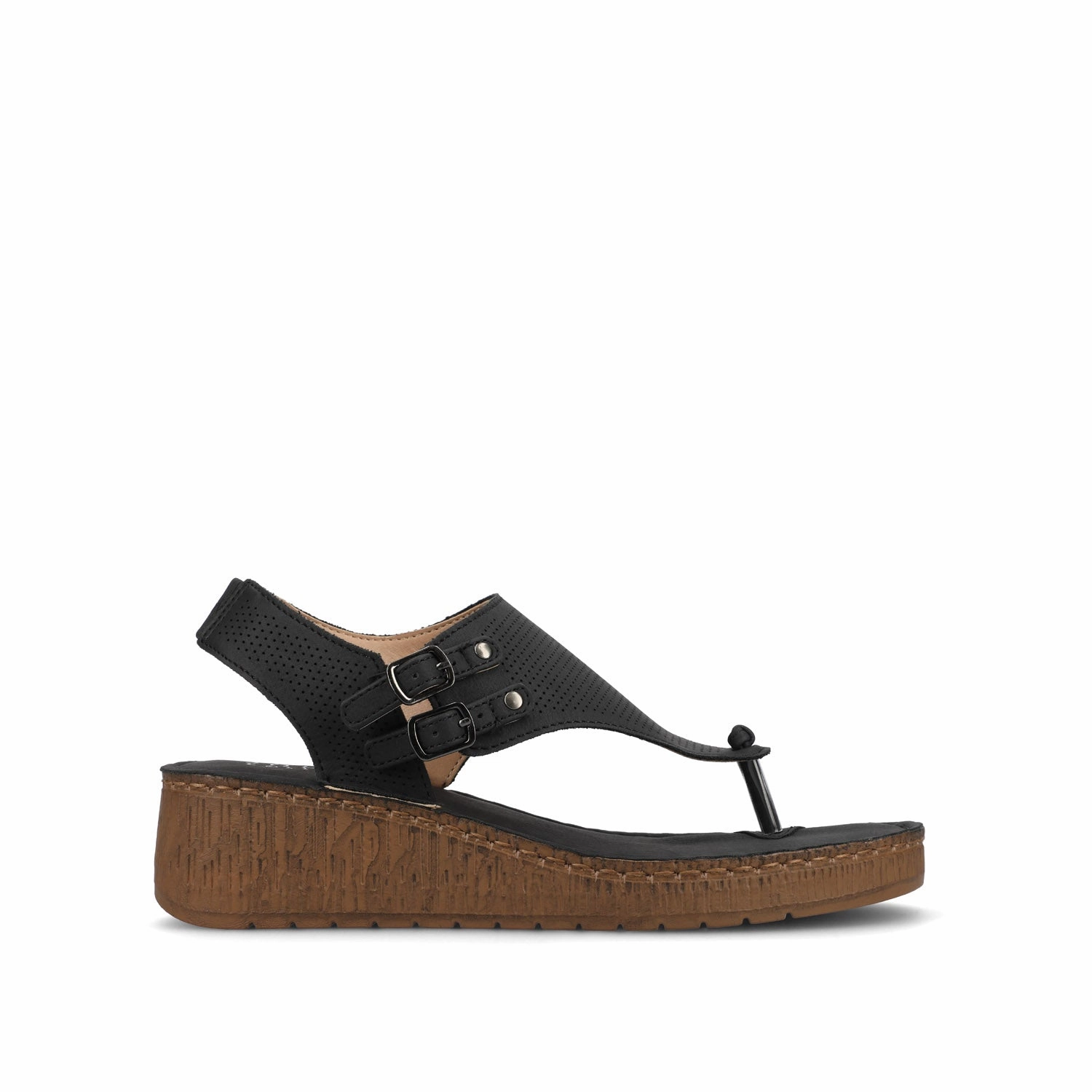 MCKELL WEDGE HEEL SANDALS IN VEGAN LEATHER Arch Cradle