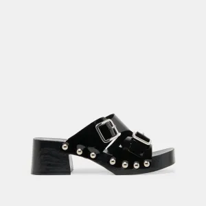 Poised Step Evening Pumps MELODY HEELS BLACK LEATHER