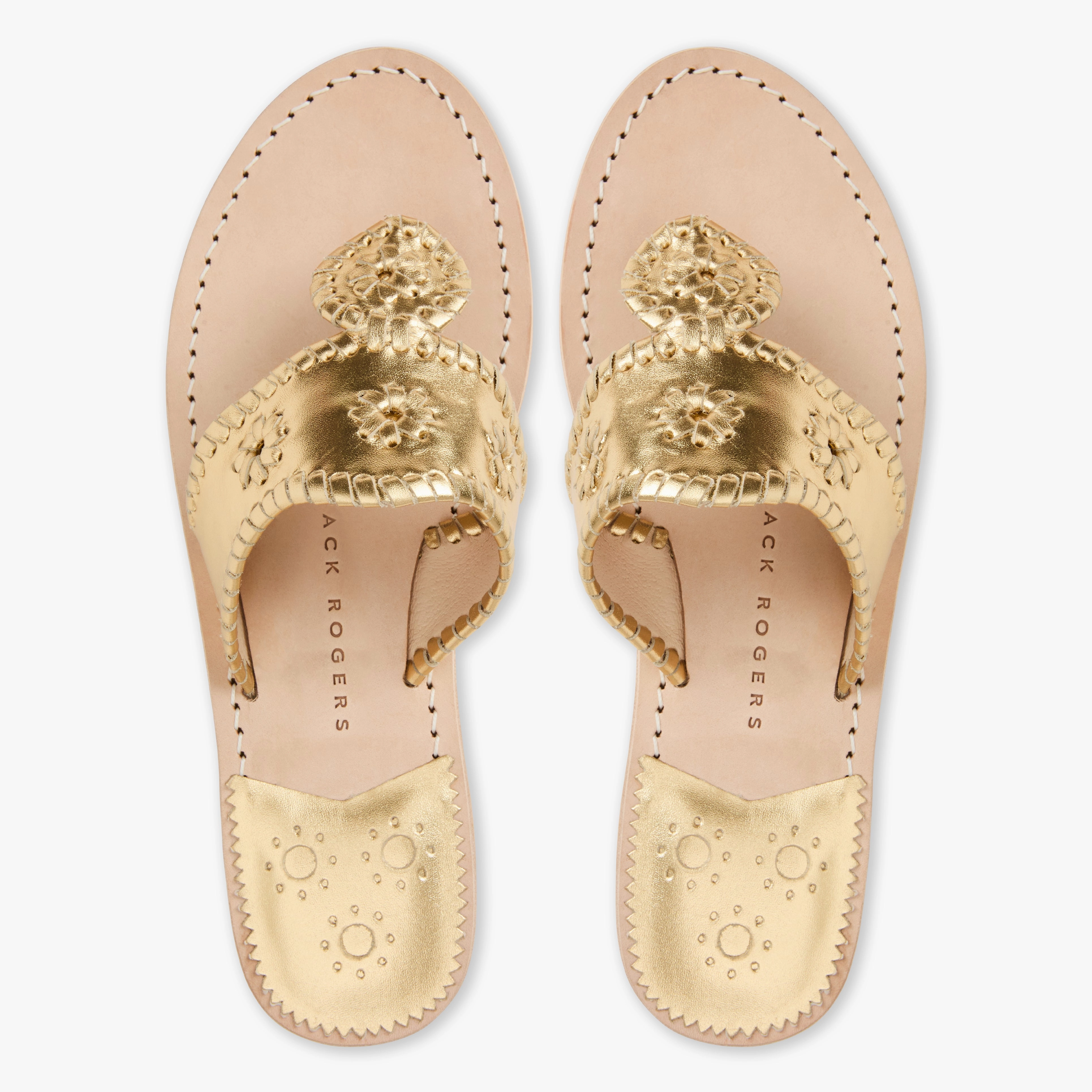 Jacks Metallic Leather Flat Sandal Dressy Wear Functional Walking Shoes