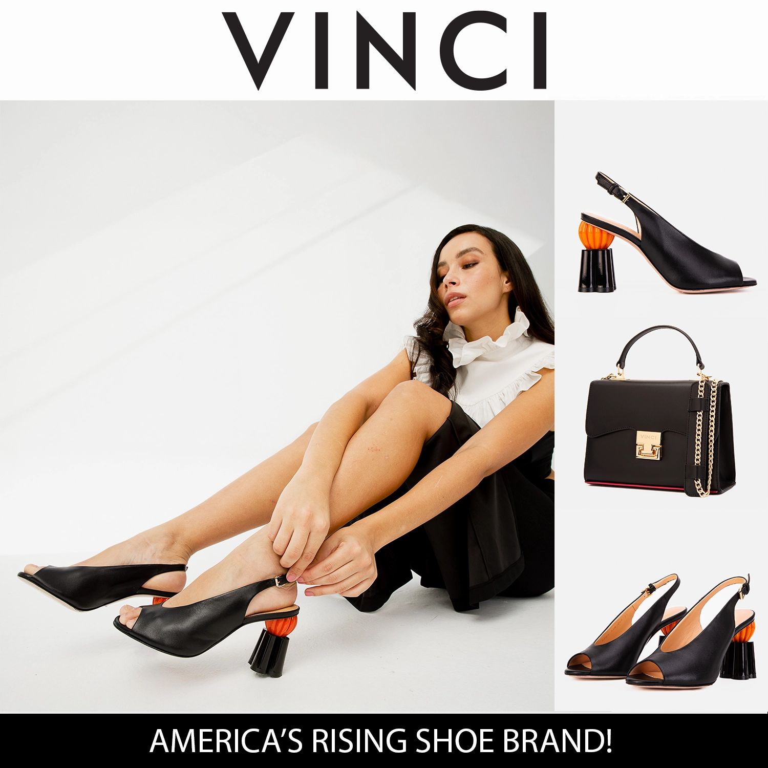 The Cimla Pumpkin Heel Black Leather Women Sandal Wander Wear Trendy Beach Footwear