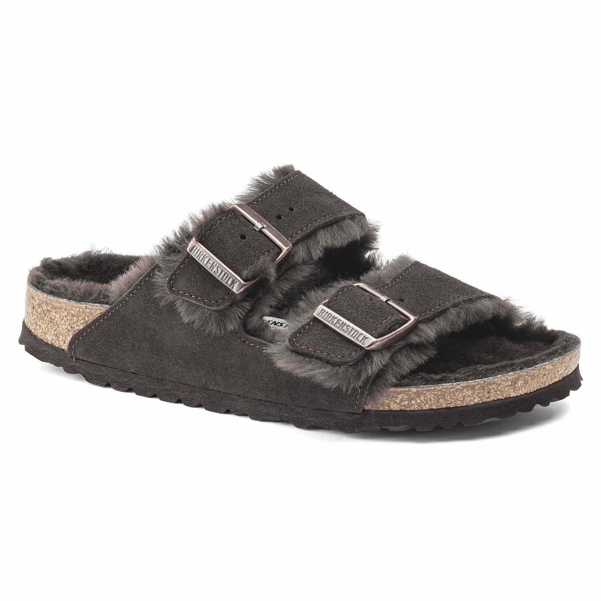 Men's Arizona Shearling Suede Shearling Leather Sandal Zero Drop Design Impact Diffusion