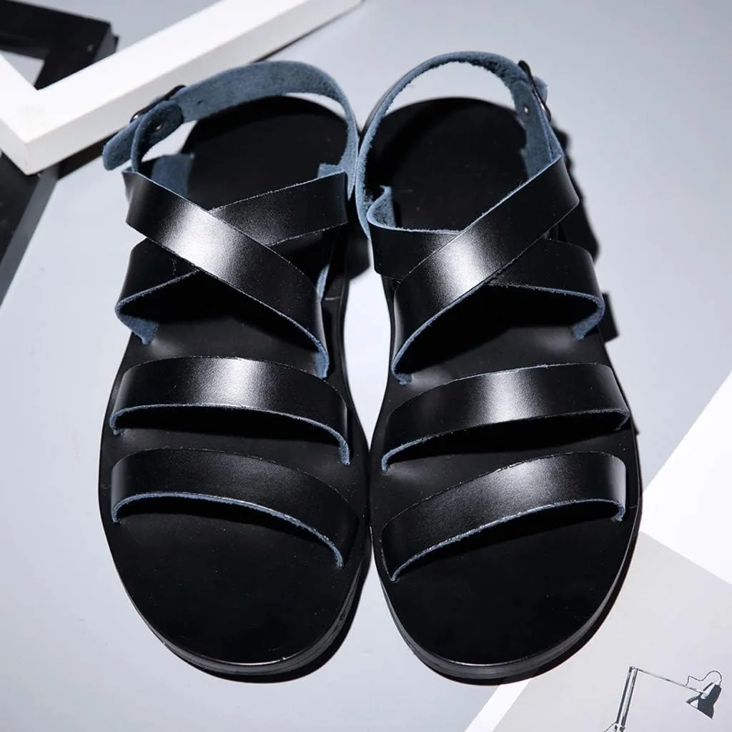 Mens Beach Sandals Men's Athletic Outdoor Sandals Slides Men's Open Toe Strap Adjustable Sandal Summer