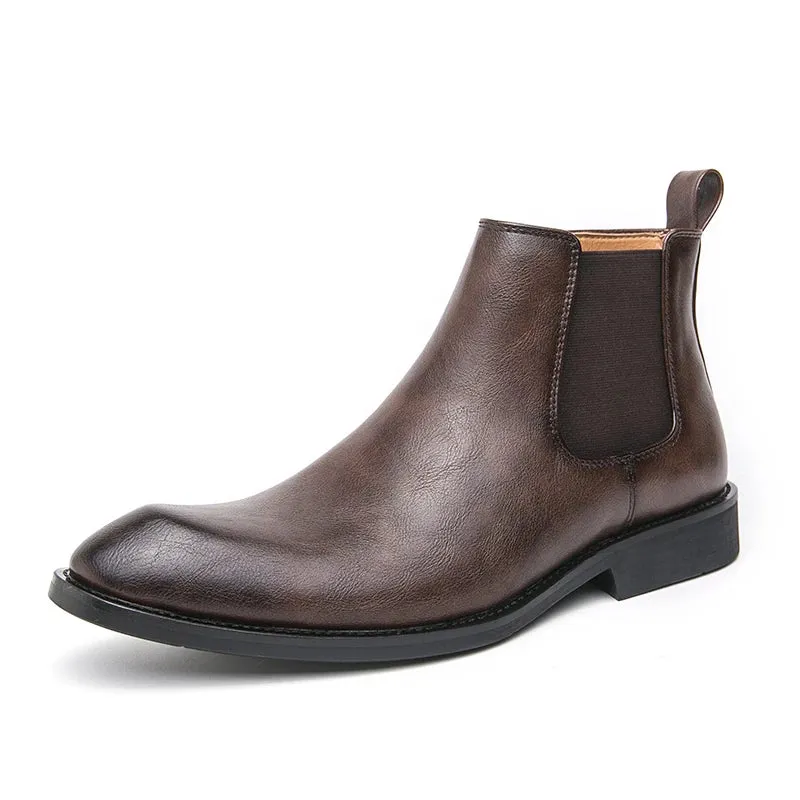 Men's British Style Chelsea Boots - Retro Zipper Ankle Boots, Fashionable Business Formal Footwear for Autumn, Plus Size 39-45