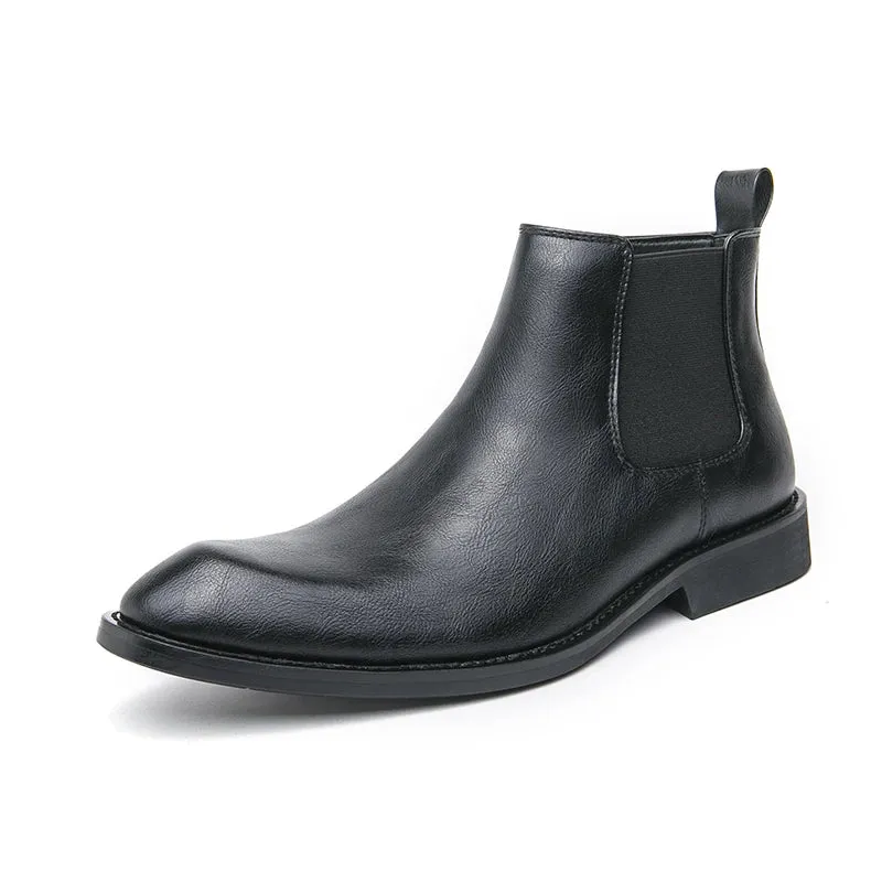 Men's British Style Chelsea Boots - Retro Zipper Ankle Boots, Fashionable Business Formal Footwear for Autumn, Plus Size 39-45