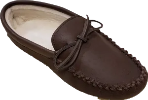 Men's Moosehide Sheepskin Lined Slippers - Fudge