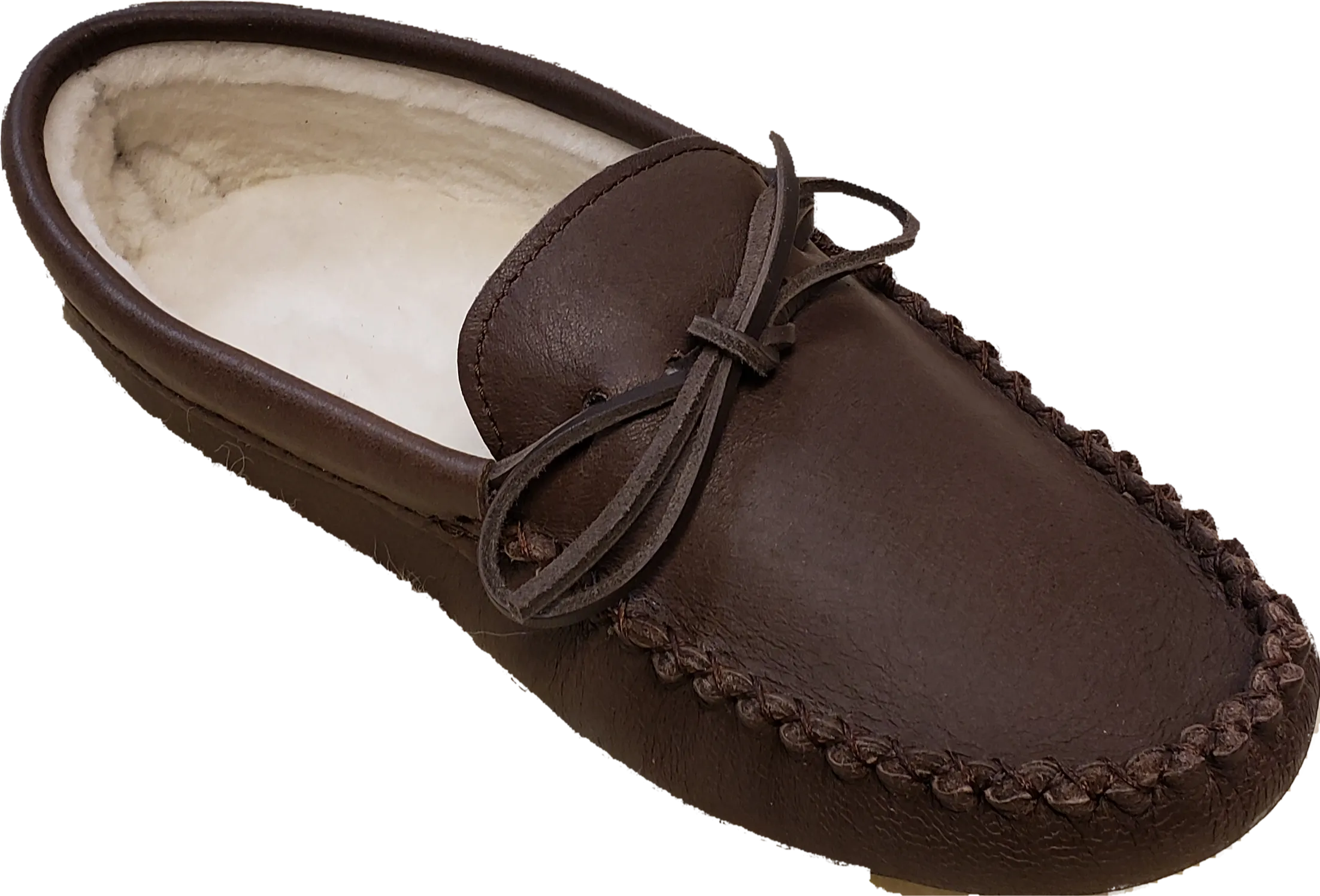 Men's Moosehide Sheepskin Lined Slippers - Fudge