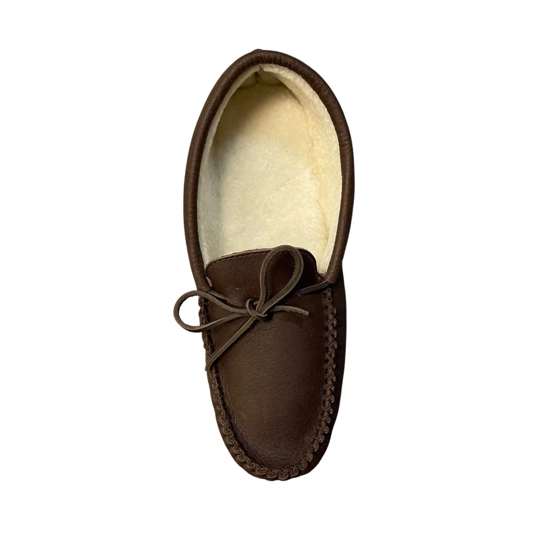 Men's Moosehide Sheepskin Lined Slippers - Fudge