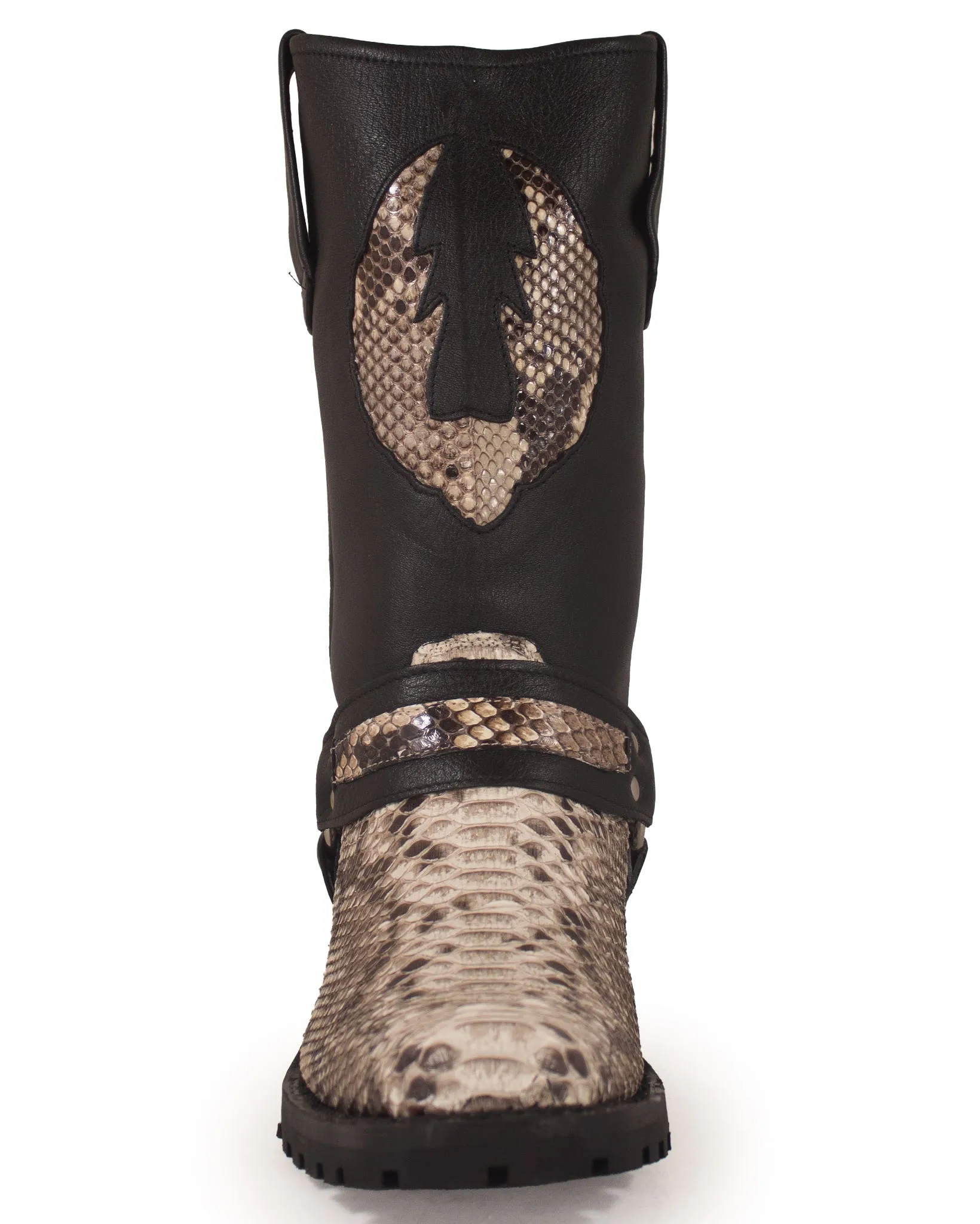 Men's Natural Python Motorcycle Boots