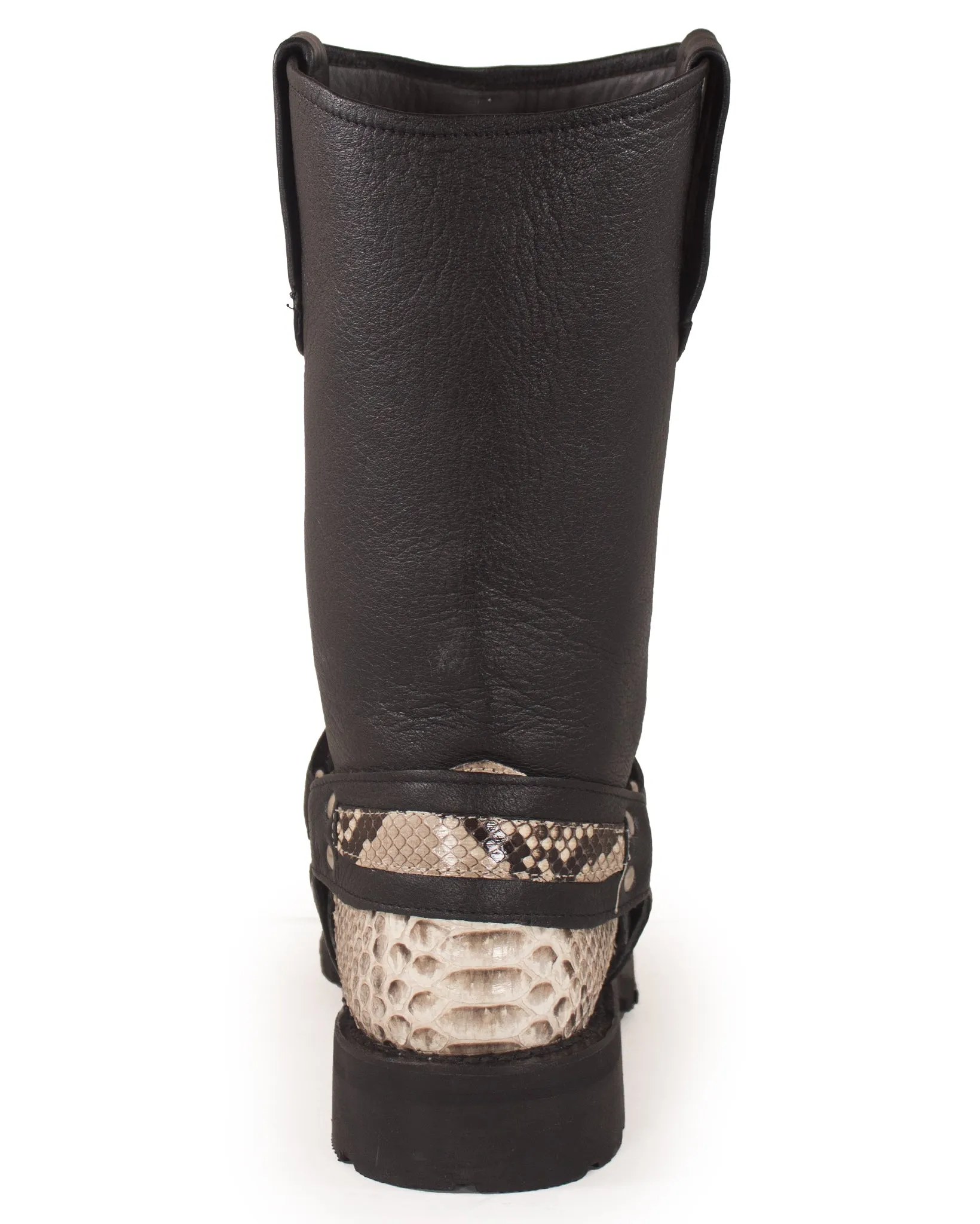 Men's Natural Python Motorcycle Boots