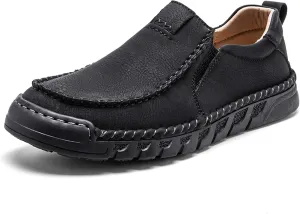 Men's Premium Leather Slip-on Loafers, Walking Shoes, Men's Slip-on Sneakers, Business Casual Shoes, Driving Shoes, Soft, Comfortable, Wear-Resistant, Hand-Stitched