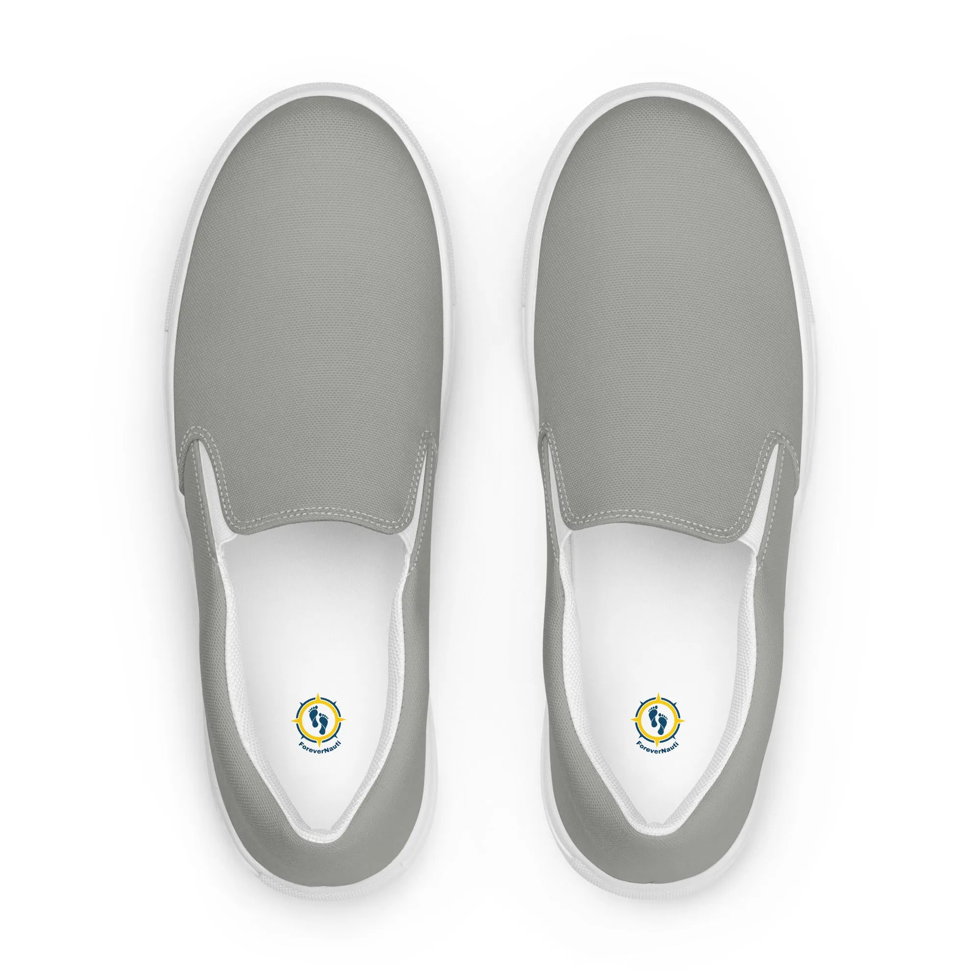 Men’s RT Light Grey slip-on canvas shoes, Men's Casual Summer Shoes, Cruising Shoes