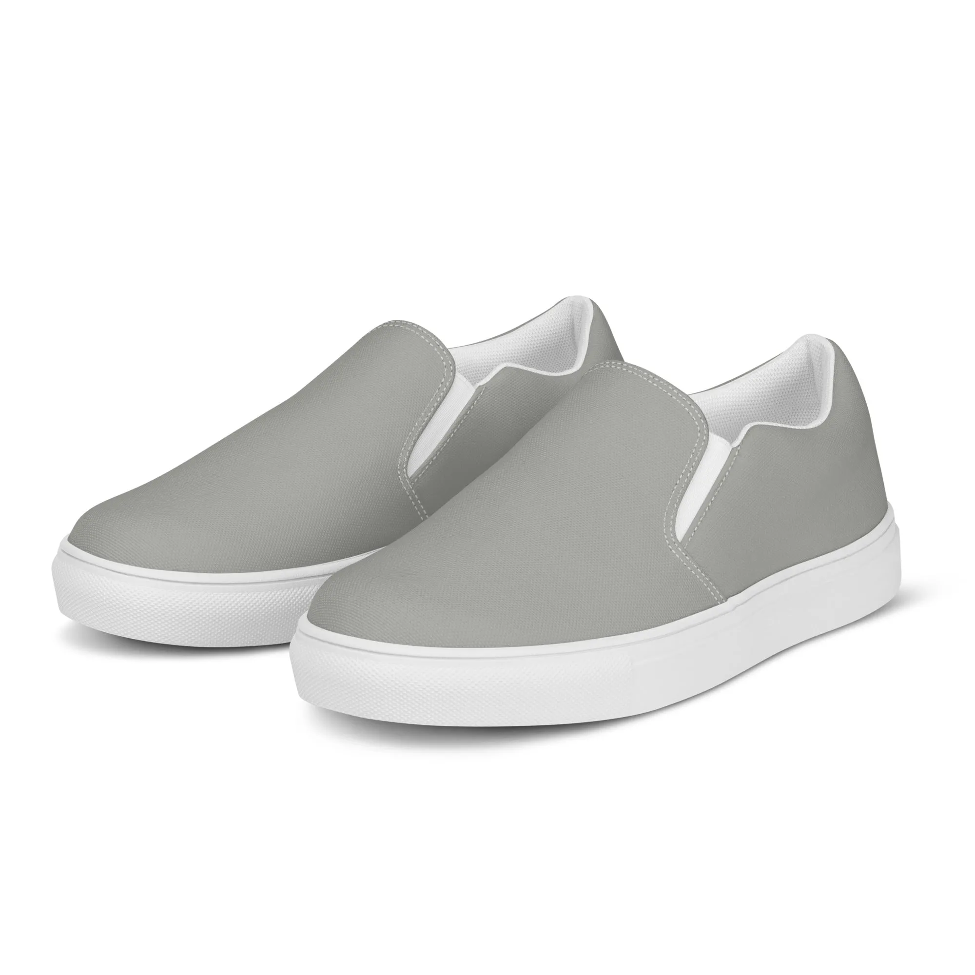 Men’s RT Light Grey slip-on canvas shoes, Men's Casual Summer Shoes, Cruising Shoes