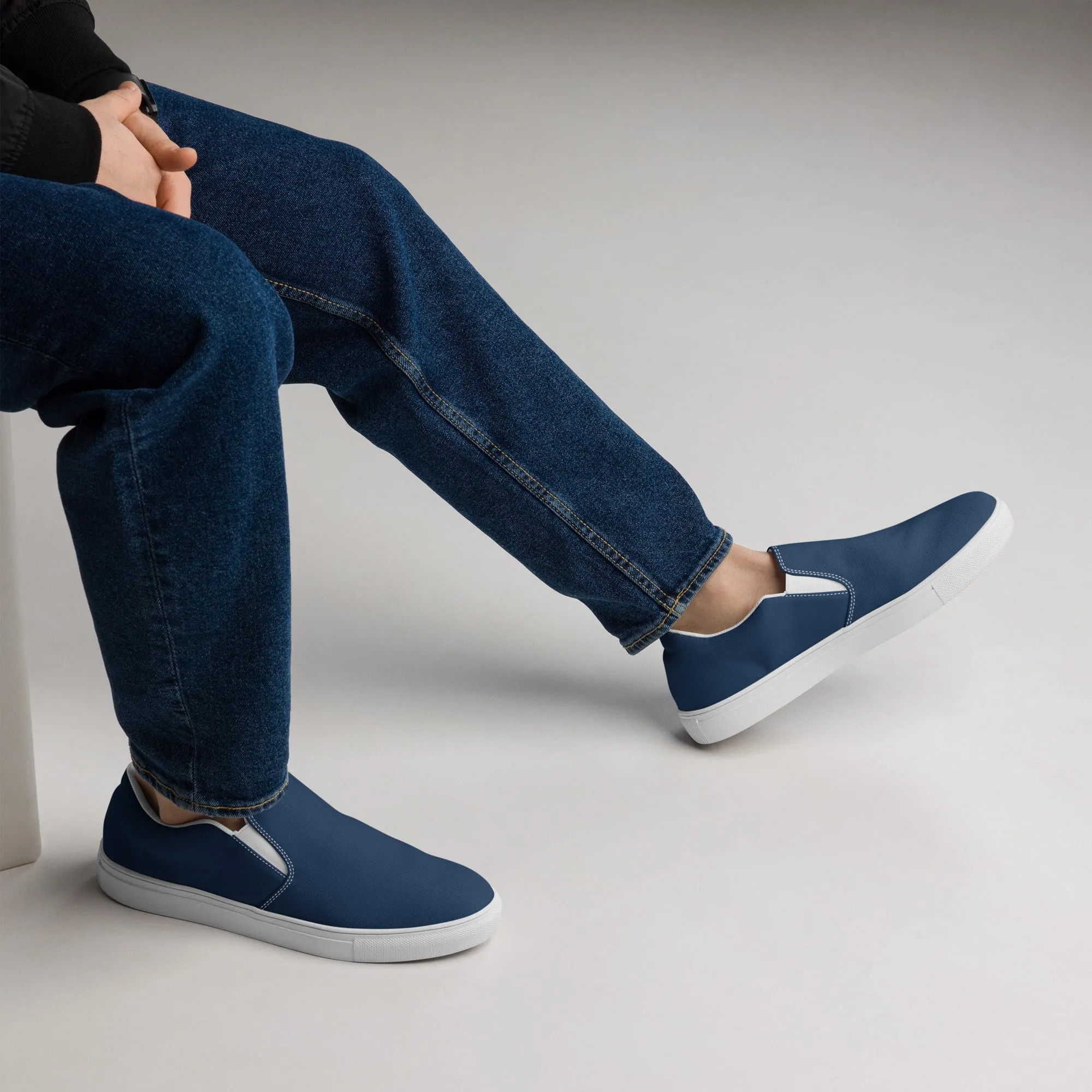 Men’s RT Midnight Blue slip-on canvas shoes, Cruising Shoes, Blue Boat Shoes, Casual Summer Shoes