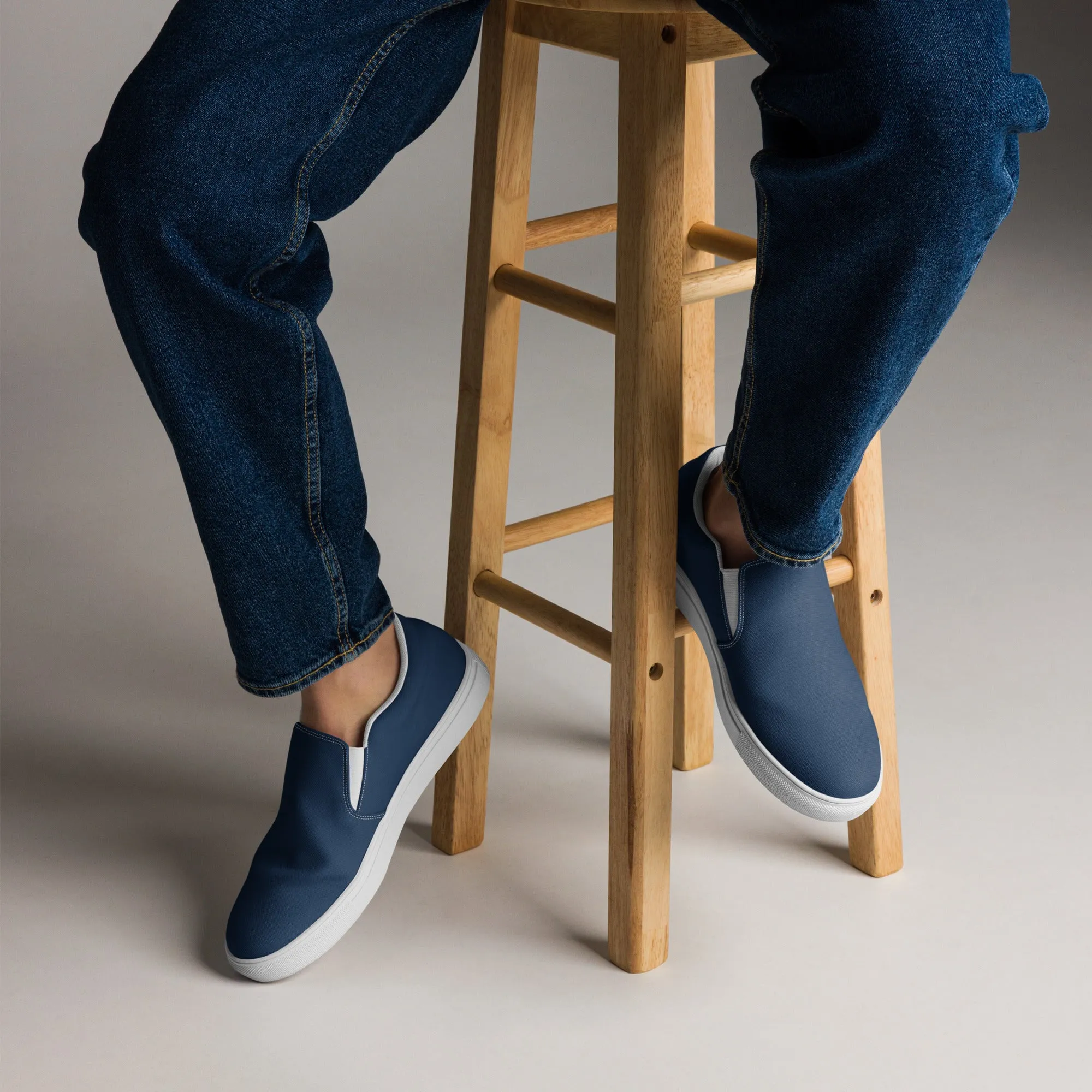 Men’s RT Midnight Blue slip-on canvas shoes, Cruising Shoes, Blue Boat Shoes, Casual Summer Shoes
