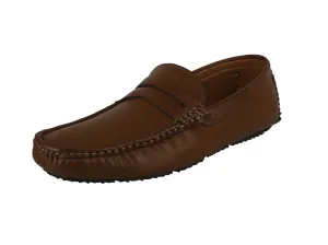 MEN'S SHOES TAN PU MOCCASINS DS56-M