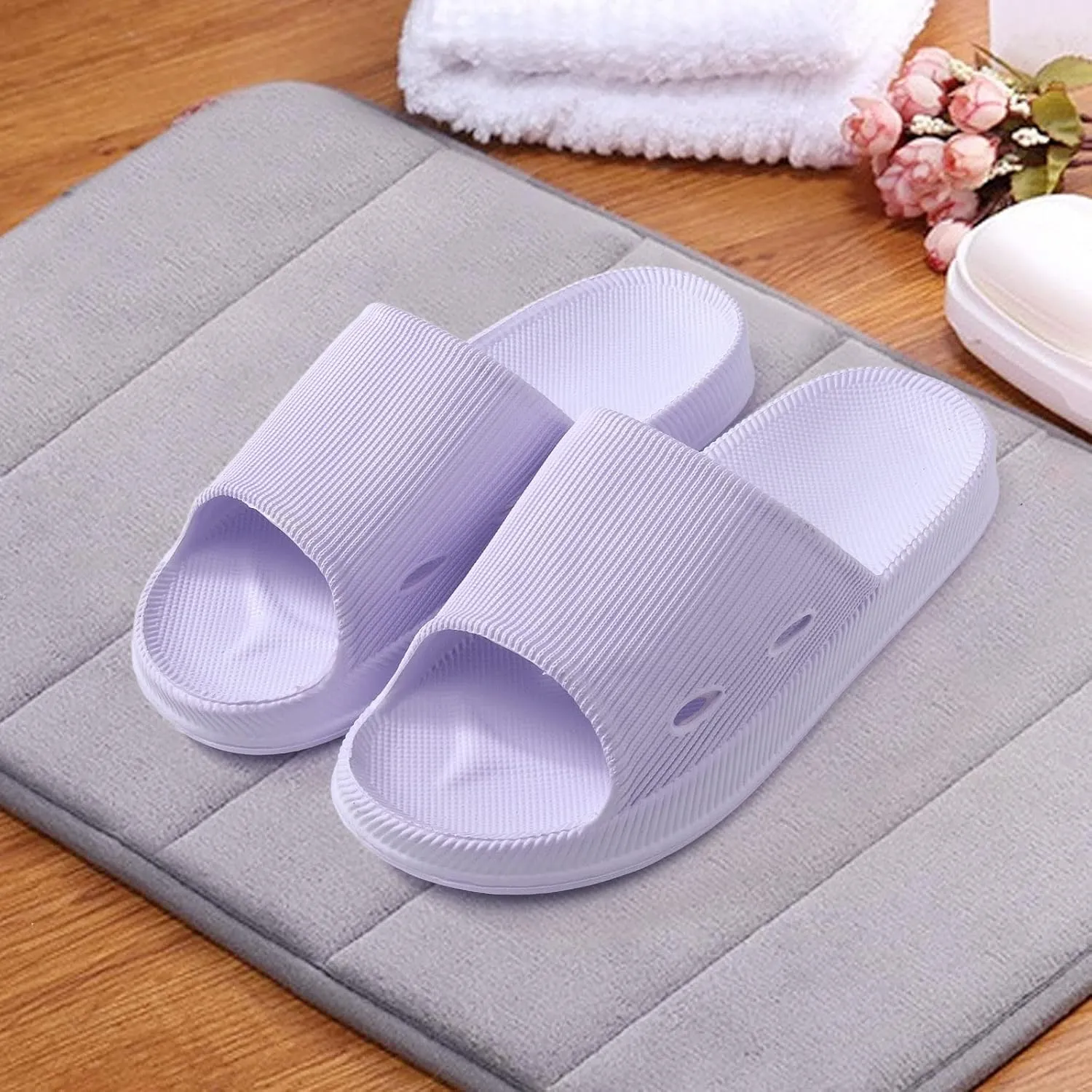 Mens Shower Shoes Womens Slides Mens Slippers Shower Shoes Women Quick Drying Open Toe Lightweight Slippers