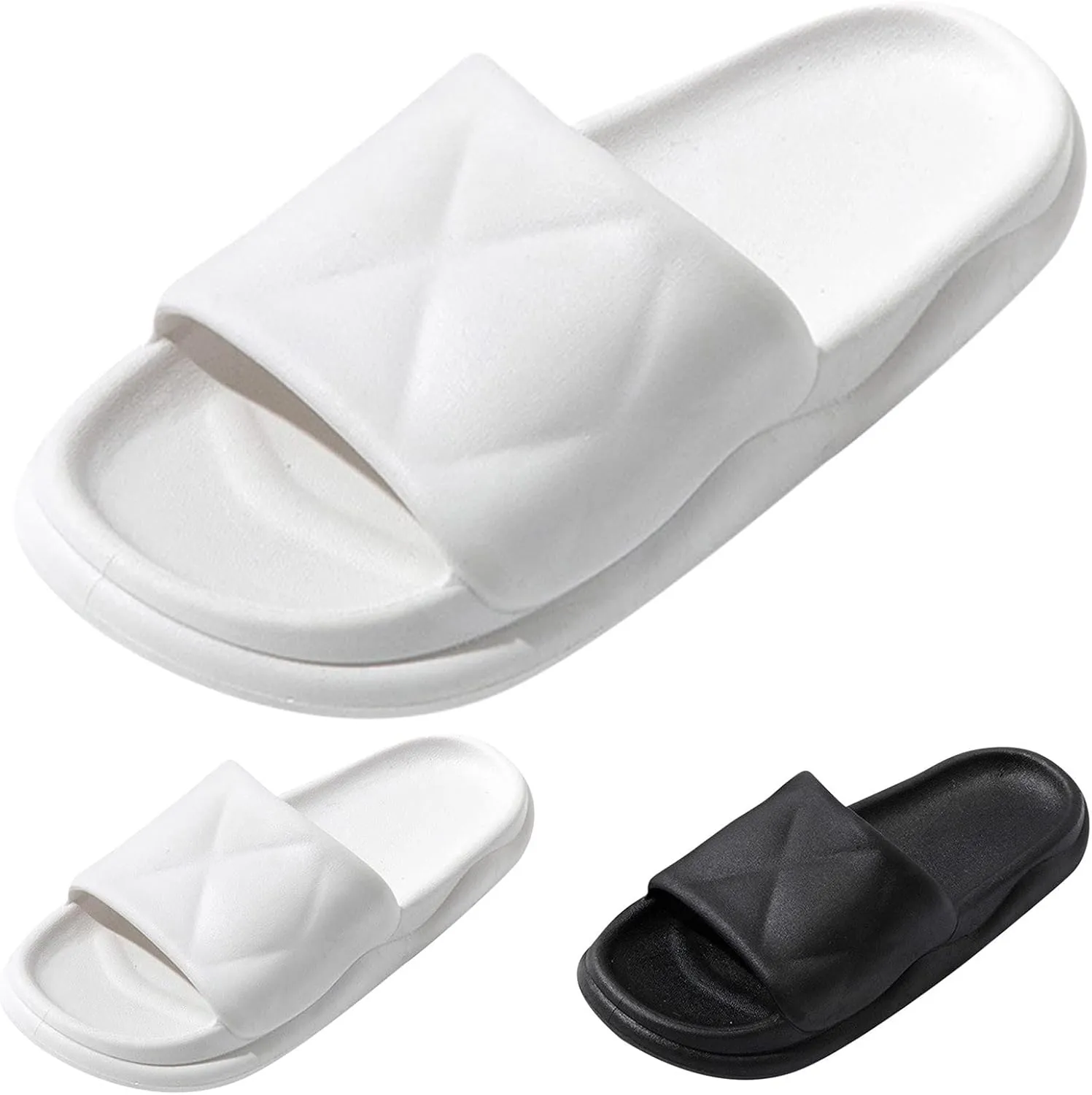Mens Slides Shower Shoes Women Slides for Men Womens Lightweight House Indoor Outdoor Slippers