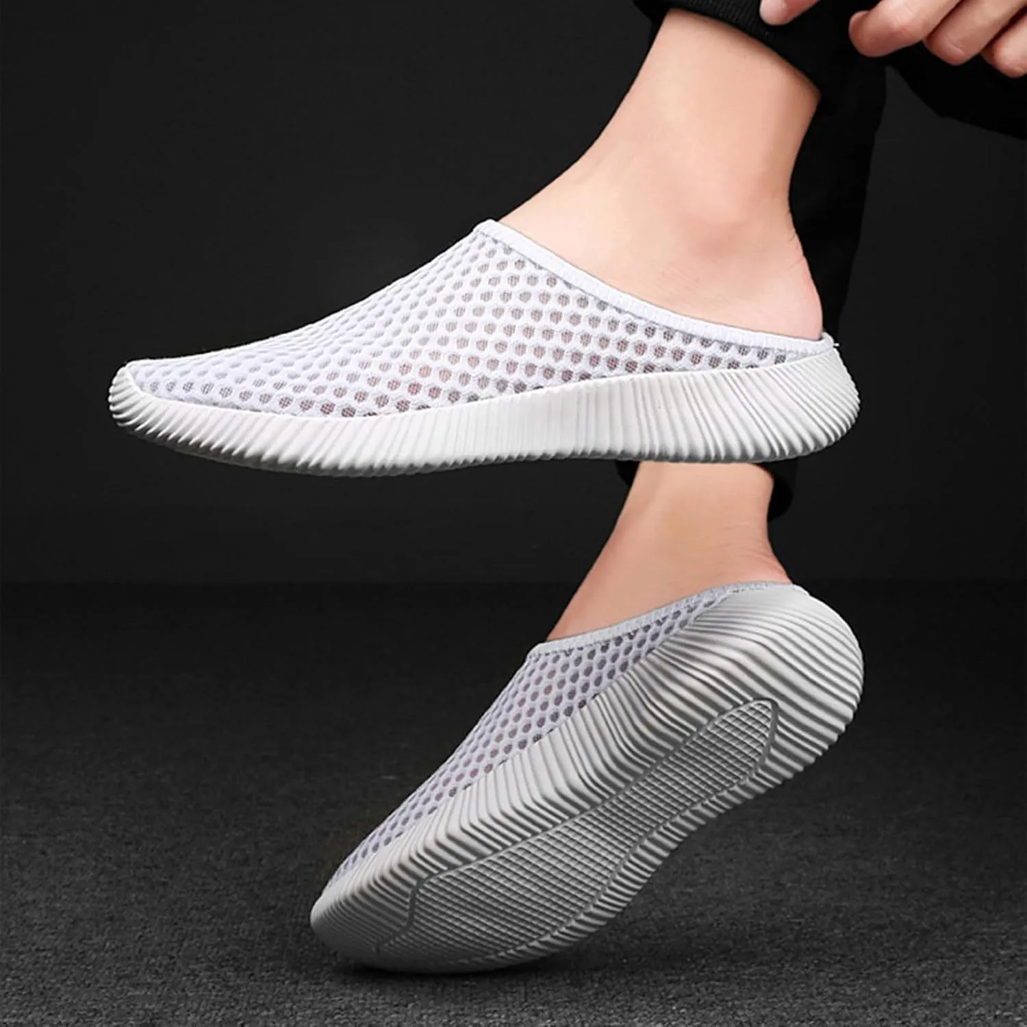 Mens Slip On Men's and Women's Same Mesh Breathable Lightweight Slingback Toe Toe Beach Sports and Casual Shoes