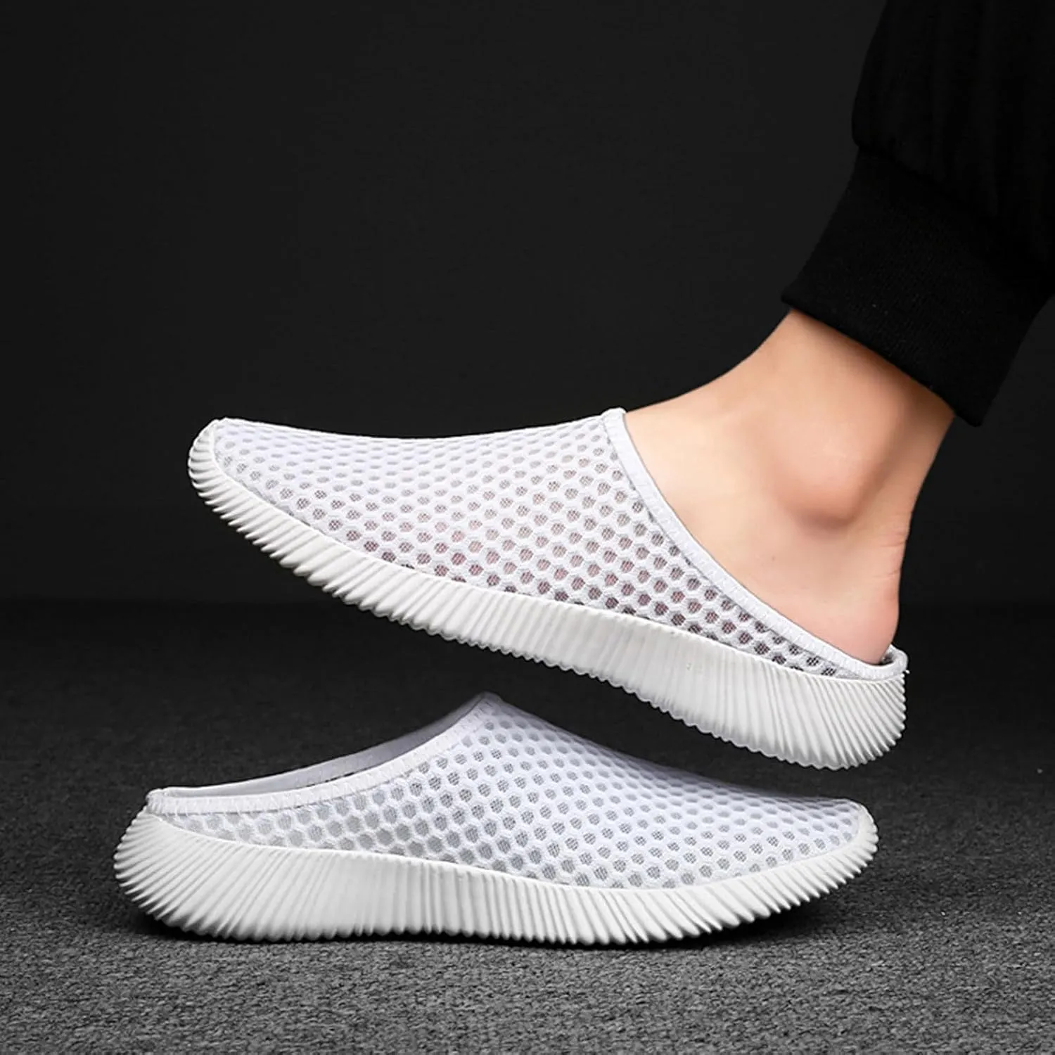Mens Slip On Men's and Women's Same Mesh Breathable Lightweight Slingback Toe Toe Beach Sports and Casual Shoes