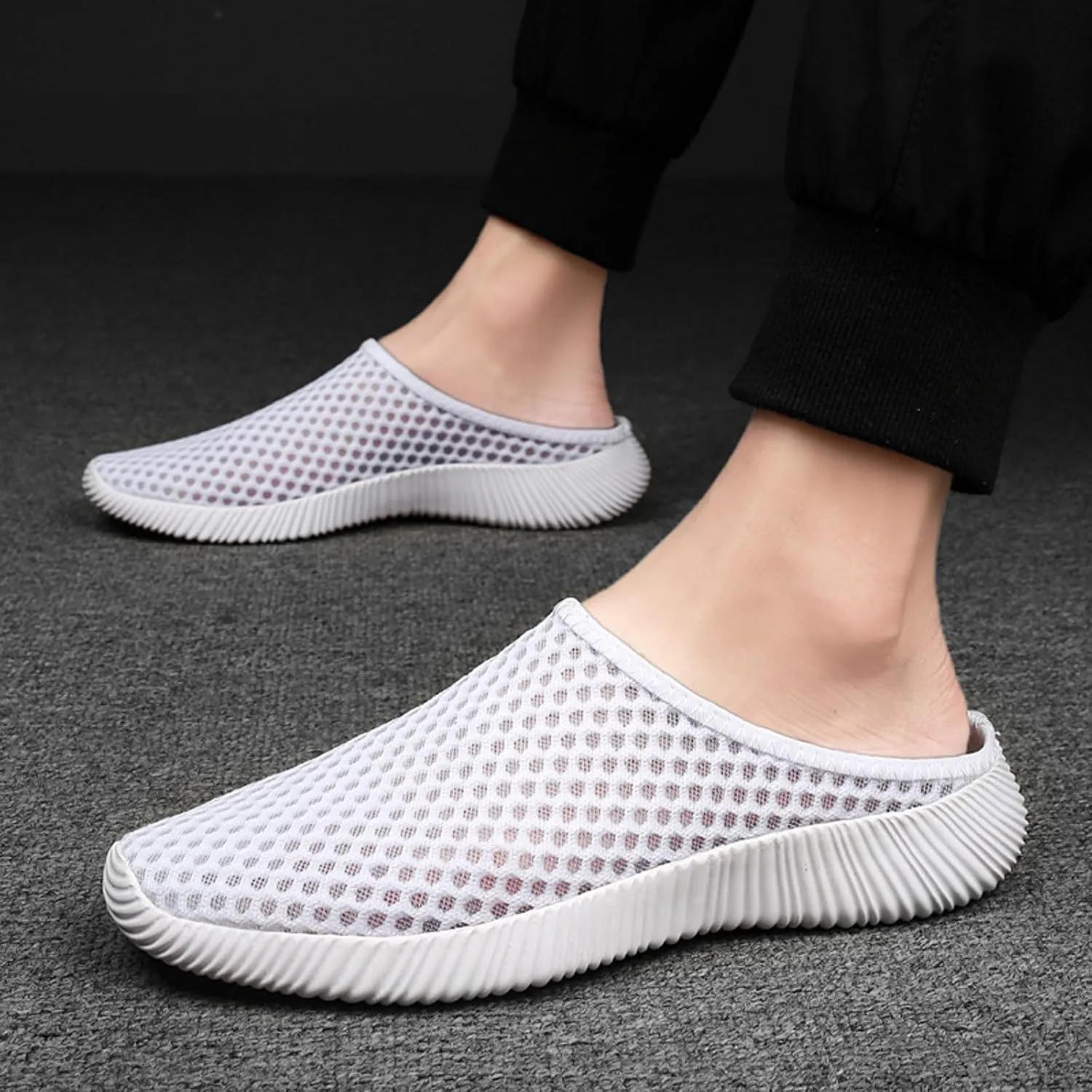 Mens Slip On Men's and Women's Same Mesh Breathable Lightweight Slingback Toe Toe Beach Sports and Casual Shoes