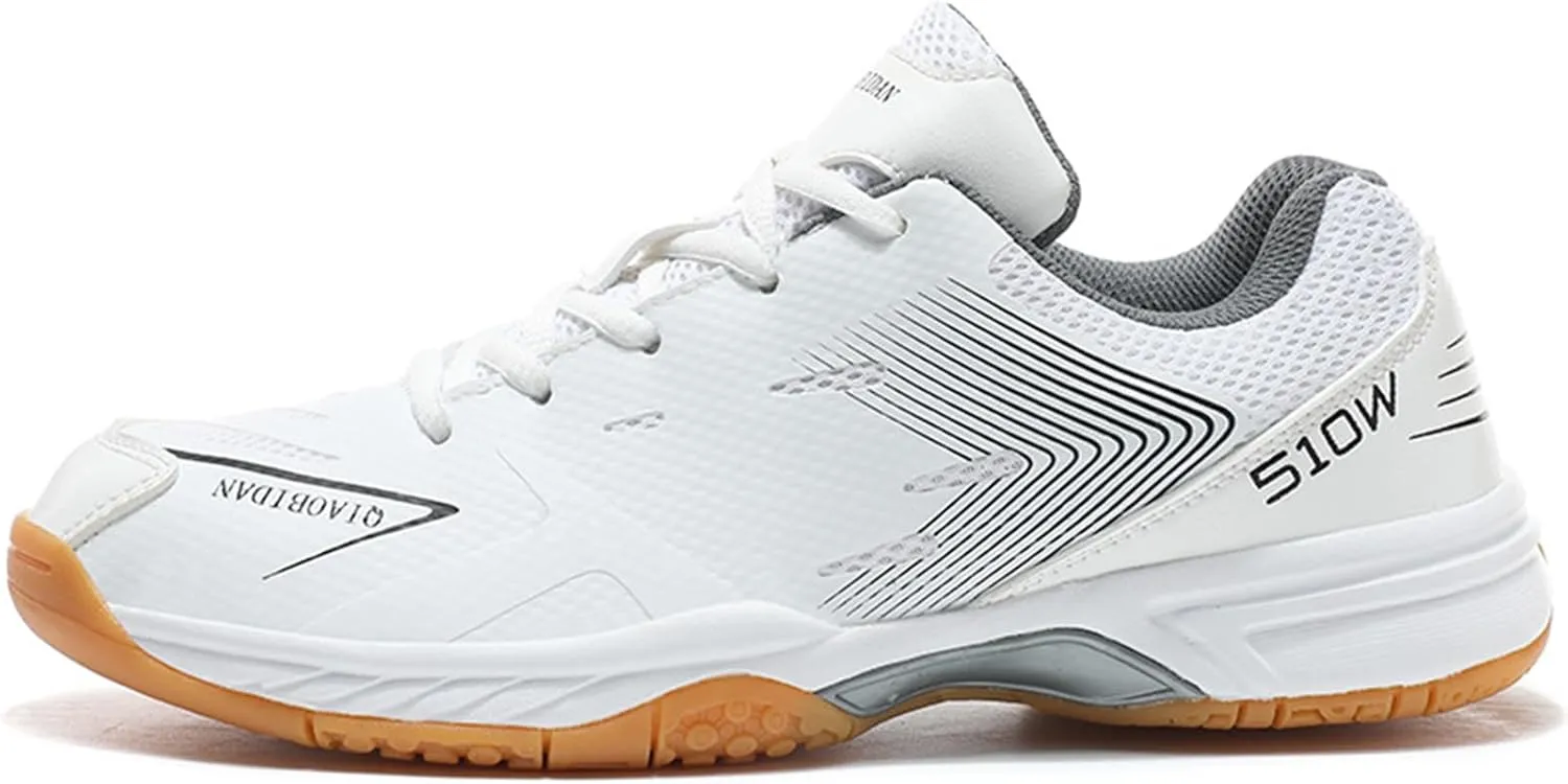 Mens Tennis Shoes Breathable Badminton Sneakers Non-Slip for Squash Pickleball Volleyball Athletic Youth, Big Kids