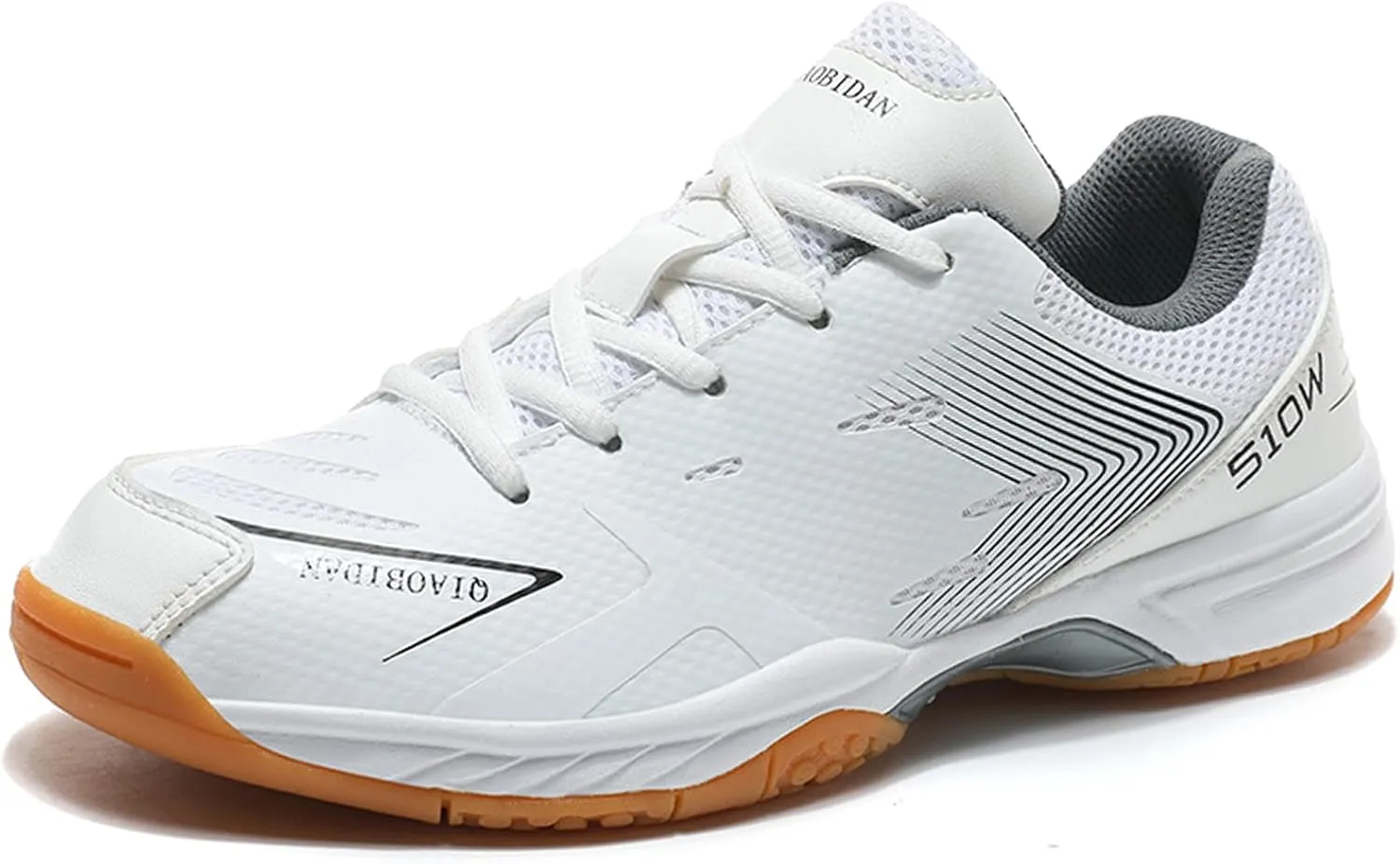 Mens Tennis Shoes Breathable Badminton Sneakers Non-Slip for Squash Pickleball Volleyball Athletic Youth, Big Kids