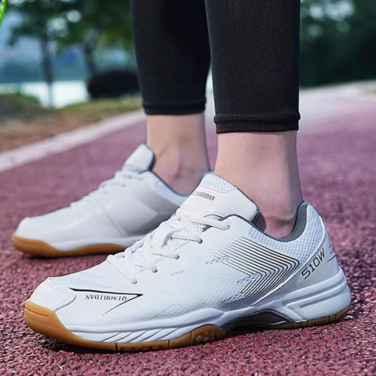 Mens Tennis Shoes Breathable Badminton Sneakers Non-Slip for Squash Pickleball Volleyball Athletic Youth, Big Kids