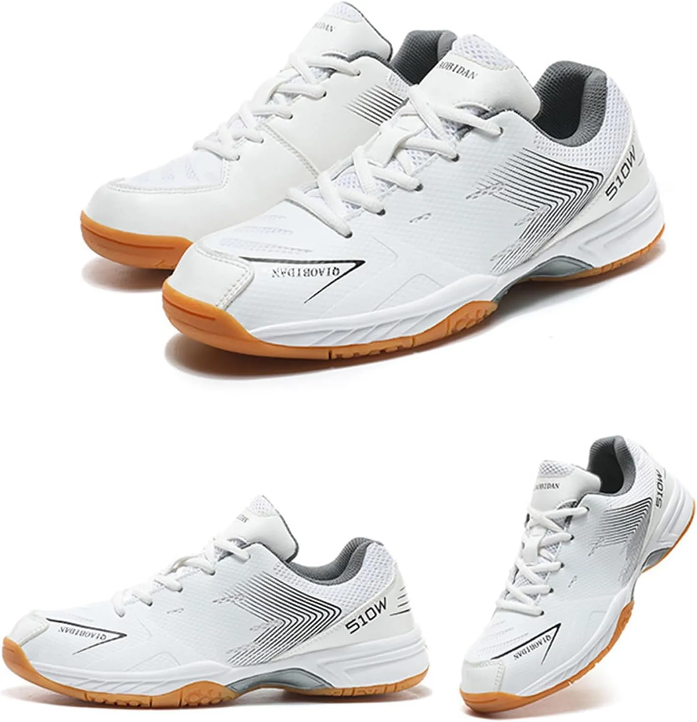 Mens Tennis Shoes Breathable Badminton Sneakers Non-Slip for Squash Pickleball Volleyball Athletic Youth, Big Kids