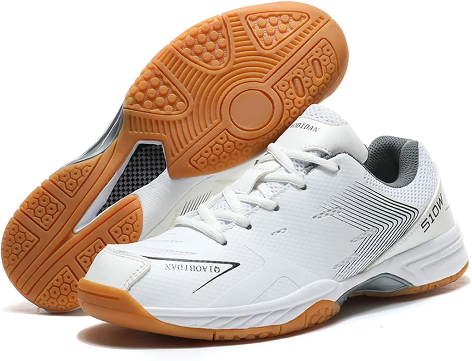 Mens Tennis Shoes Breathable Badminton Sneakers Non-Slip for Squash Pickleball Volleyball Athletic Youth, Big Kids