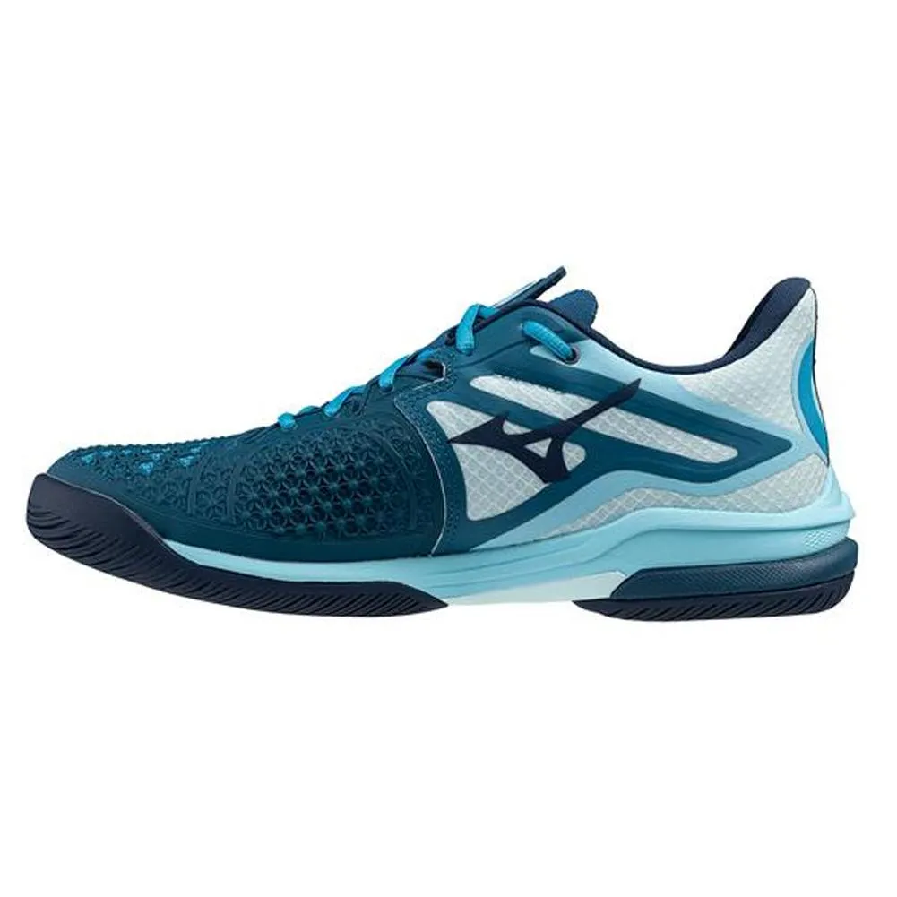 Men's Wave Exceed Tour 6 AC Tennis Shoes Moroccan Blue and White