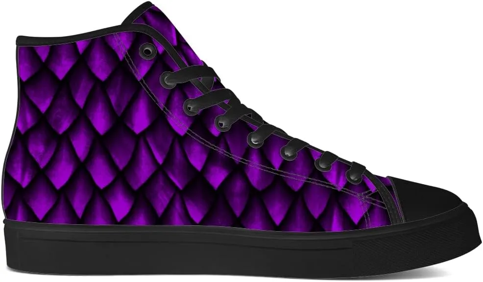 Men's Women's Dragon Scales High Top Canvas Shoes Dragon High Top Sneakers Lace Up Casual Shoes Gifts for Men Women