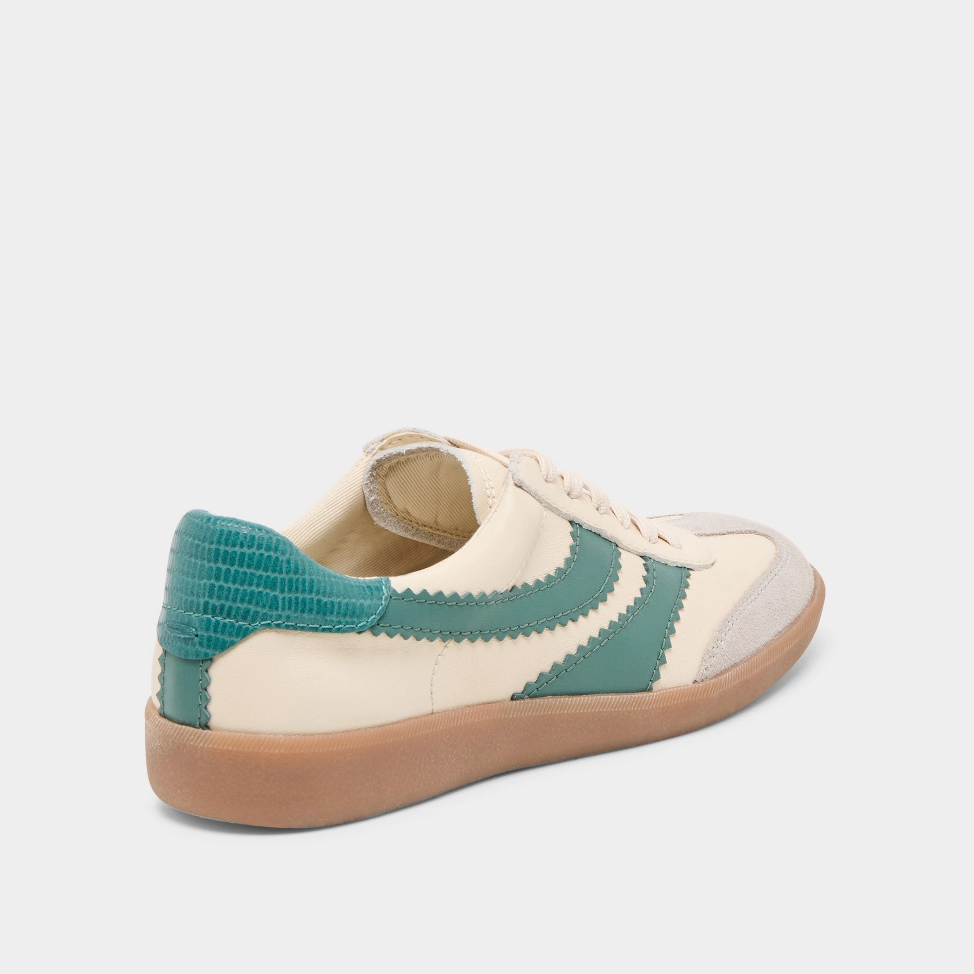 MERIT SNEAKERS WHITE GREEN LEATHER Durable Sole