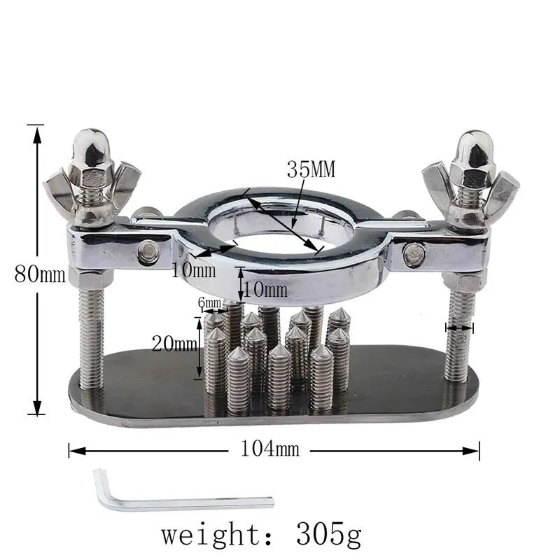 Metal Spike Scrotum Stretcher Ball Clamp