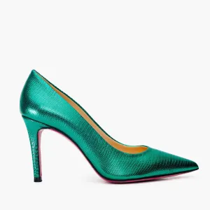 Romantic Date Mom Glow The Maple Green Leather Pump Fuchsia Sole Women Shoe