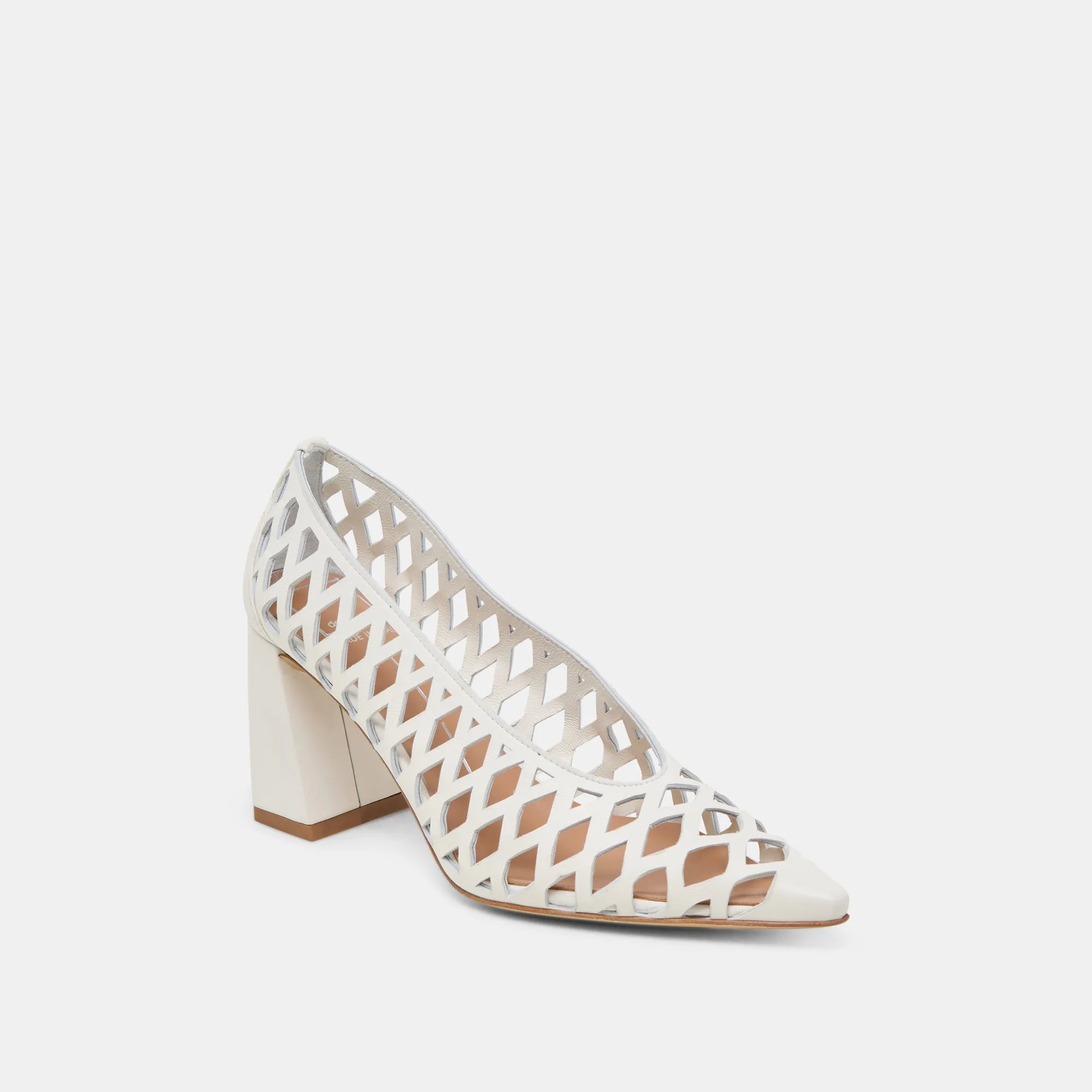 Quick Spark TANYA HEELS BONE WOVEN LEATHER