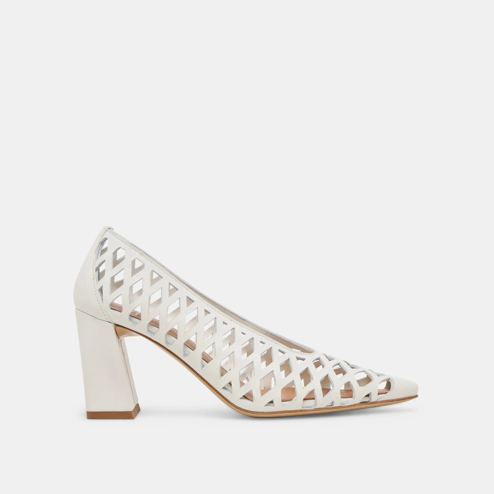TANYA HEELS BONE WOVEN LEATHER Stable Spark