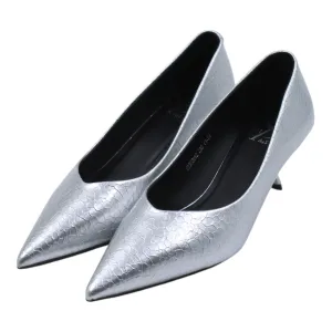 METALLIC KITTEN HEELS