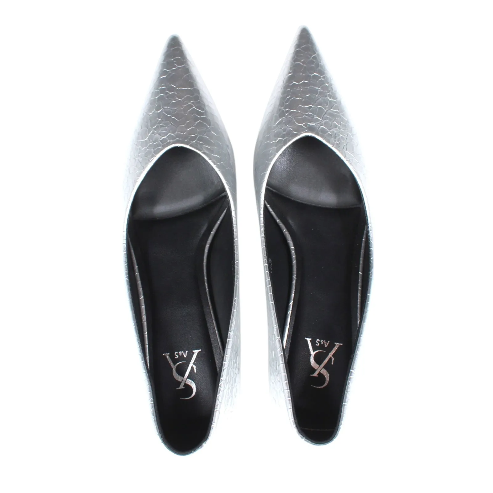 METALLIC KITTEN HEELS