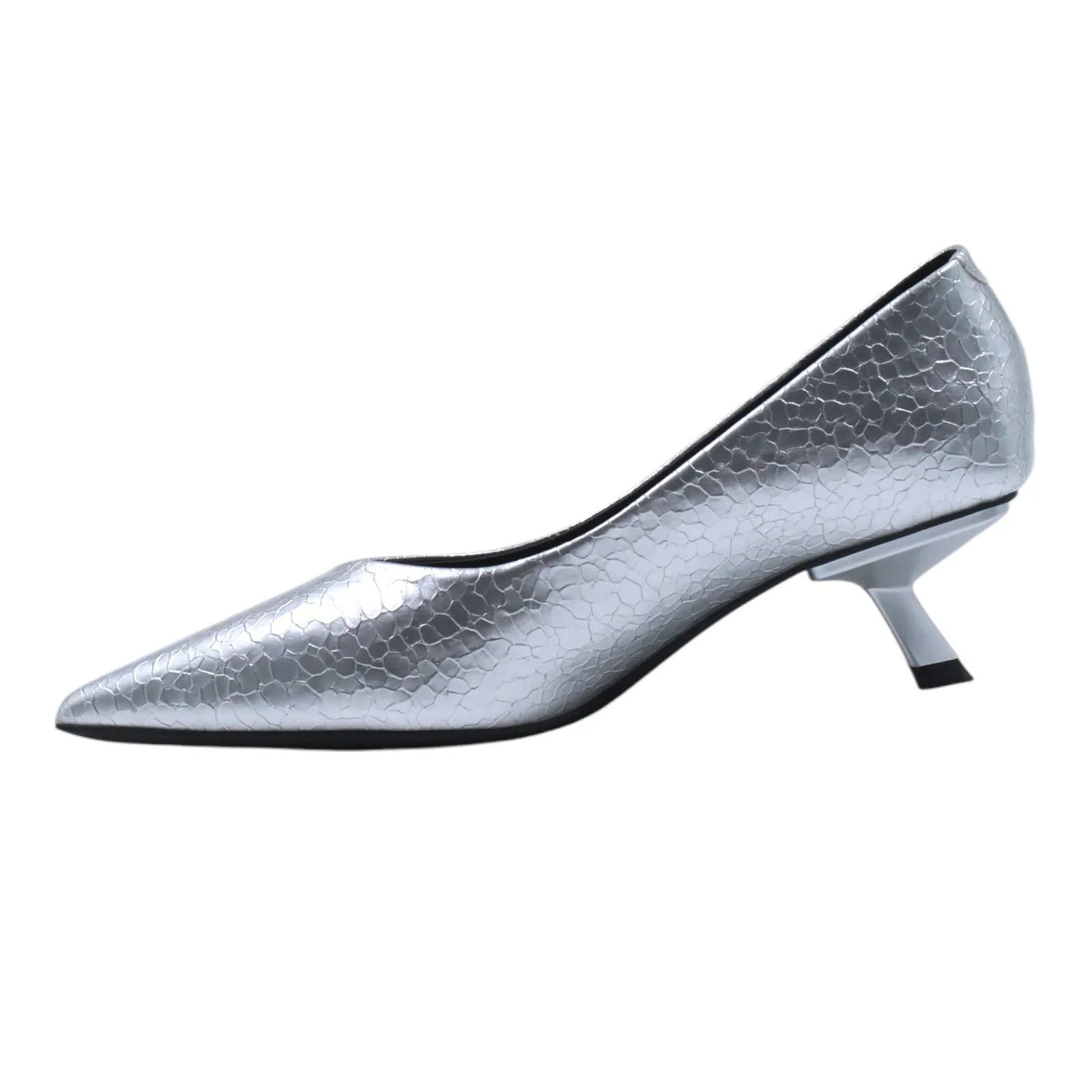 METALLIC KITTEN HEELS