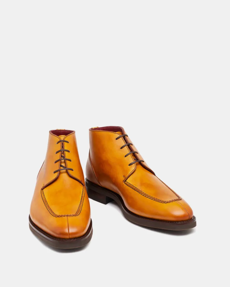 Orthotic Compatible Tan Leather Ankle Boot