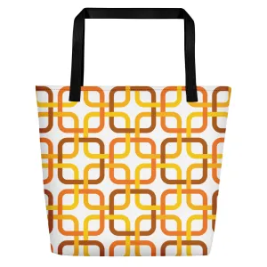 Mid Century Modern Orange PanAmTrays Beach Bag